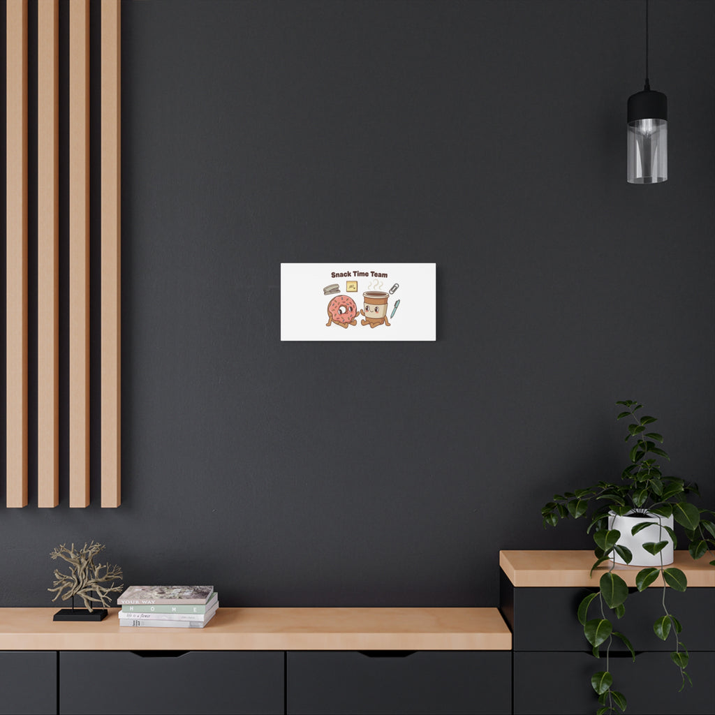 Snack Time Team Canvas | office humor, coffee fuel