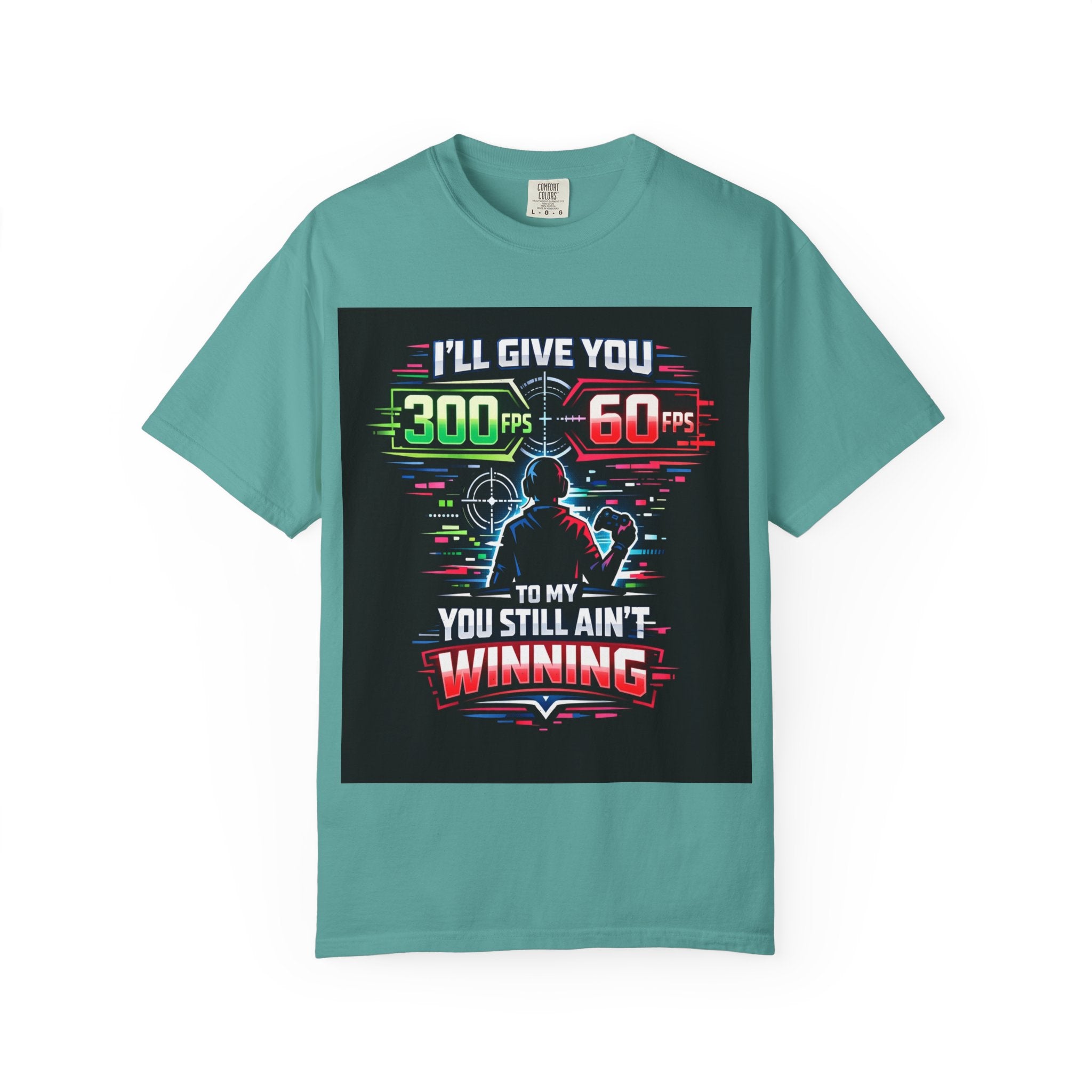 300 FPS Gaming Neon Silhouette