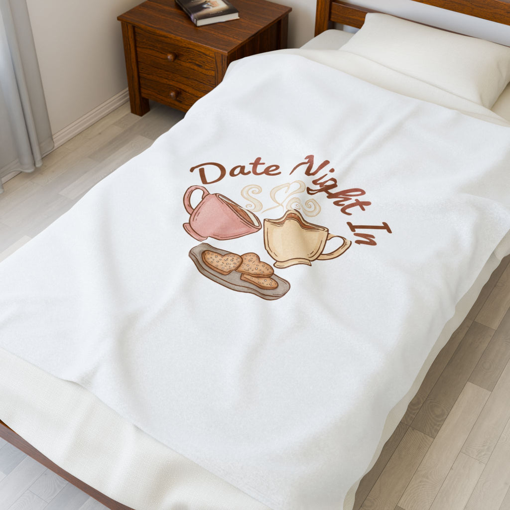 Date Night In Velveteen Plush Blanket | cozy couple, snuggle
