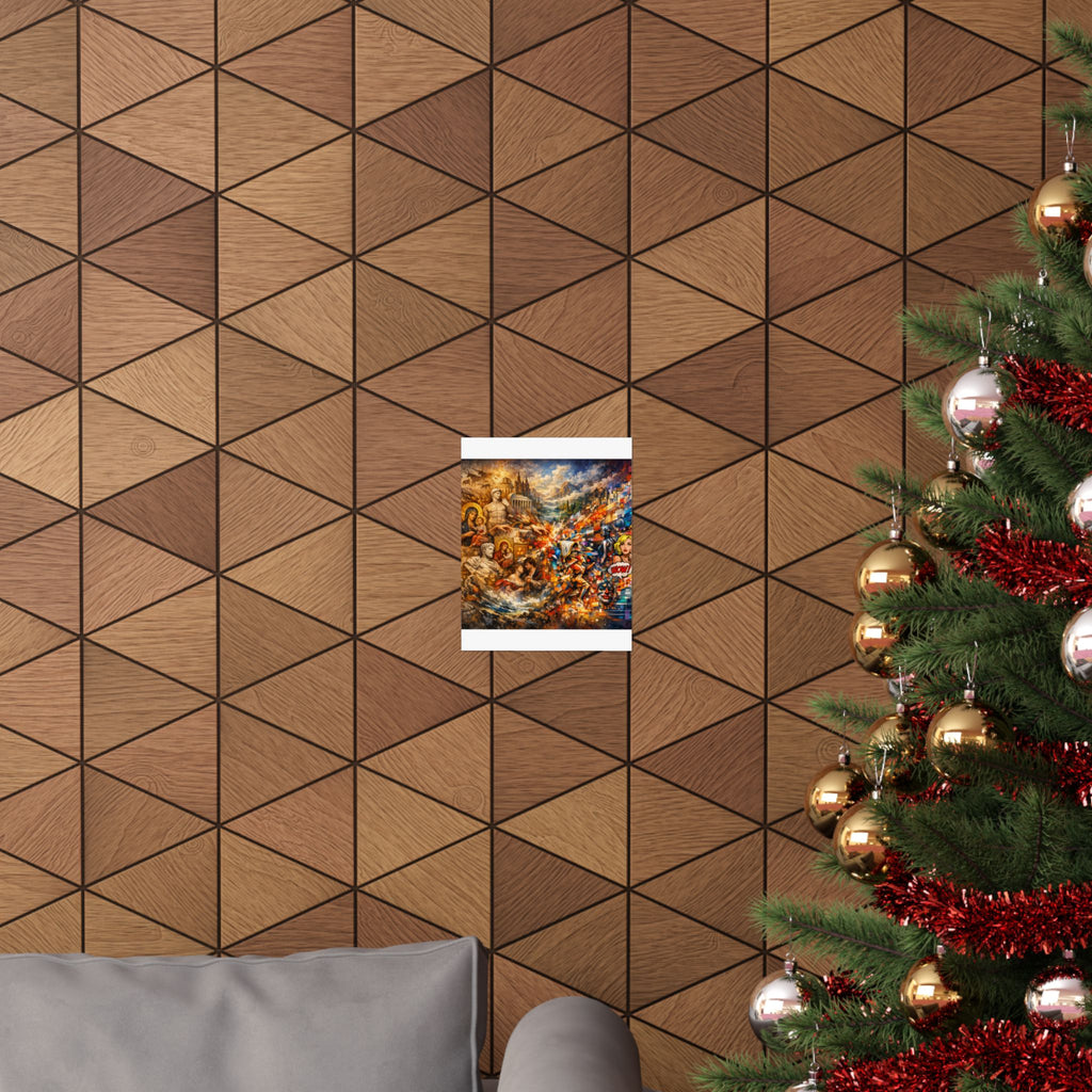 Collage Art Poster — Pop Culture & Classical Montage Matte Vertical Print