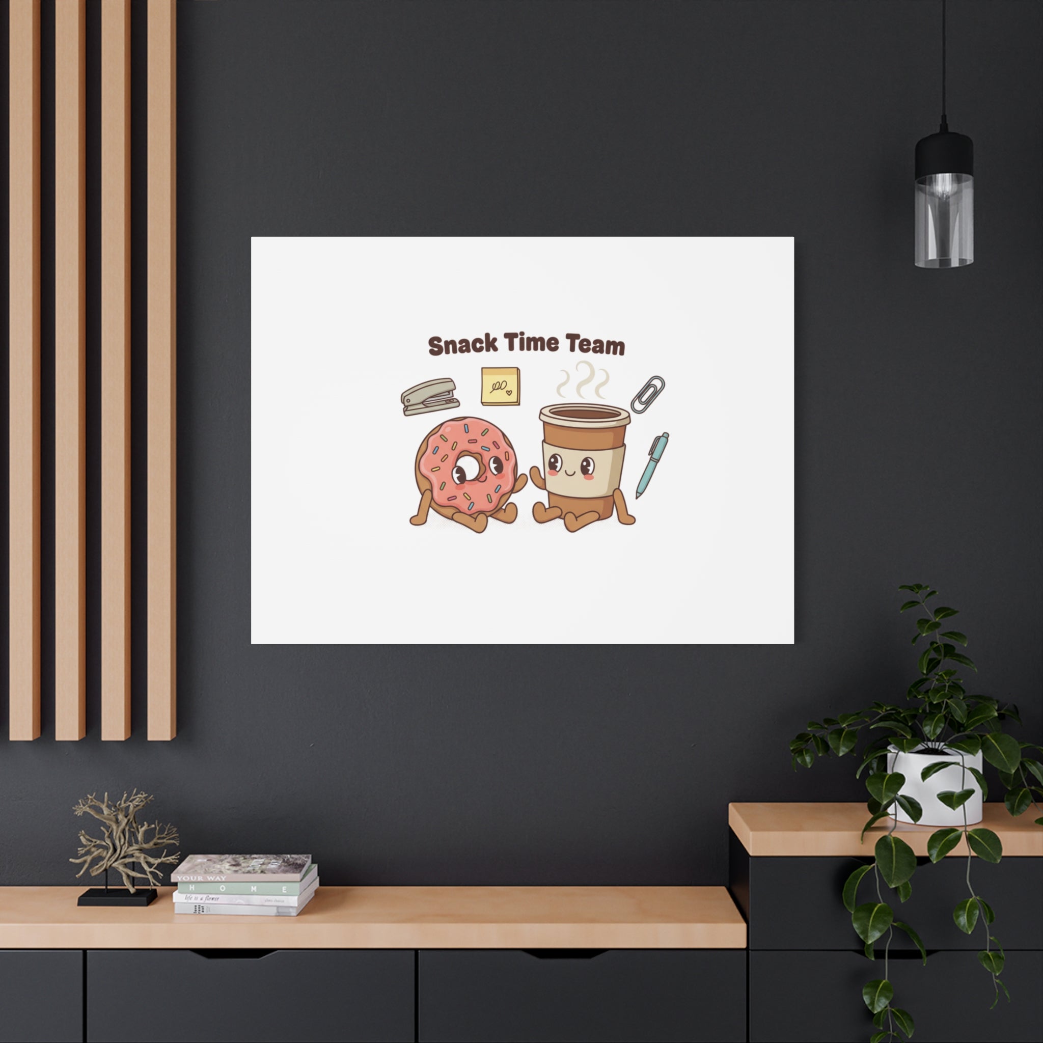 Snack Time Team Canvas | office humor, coffee fuel