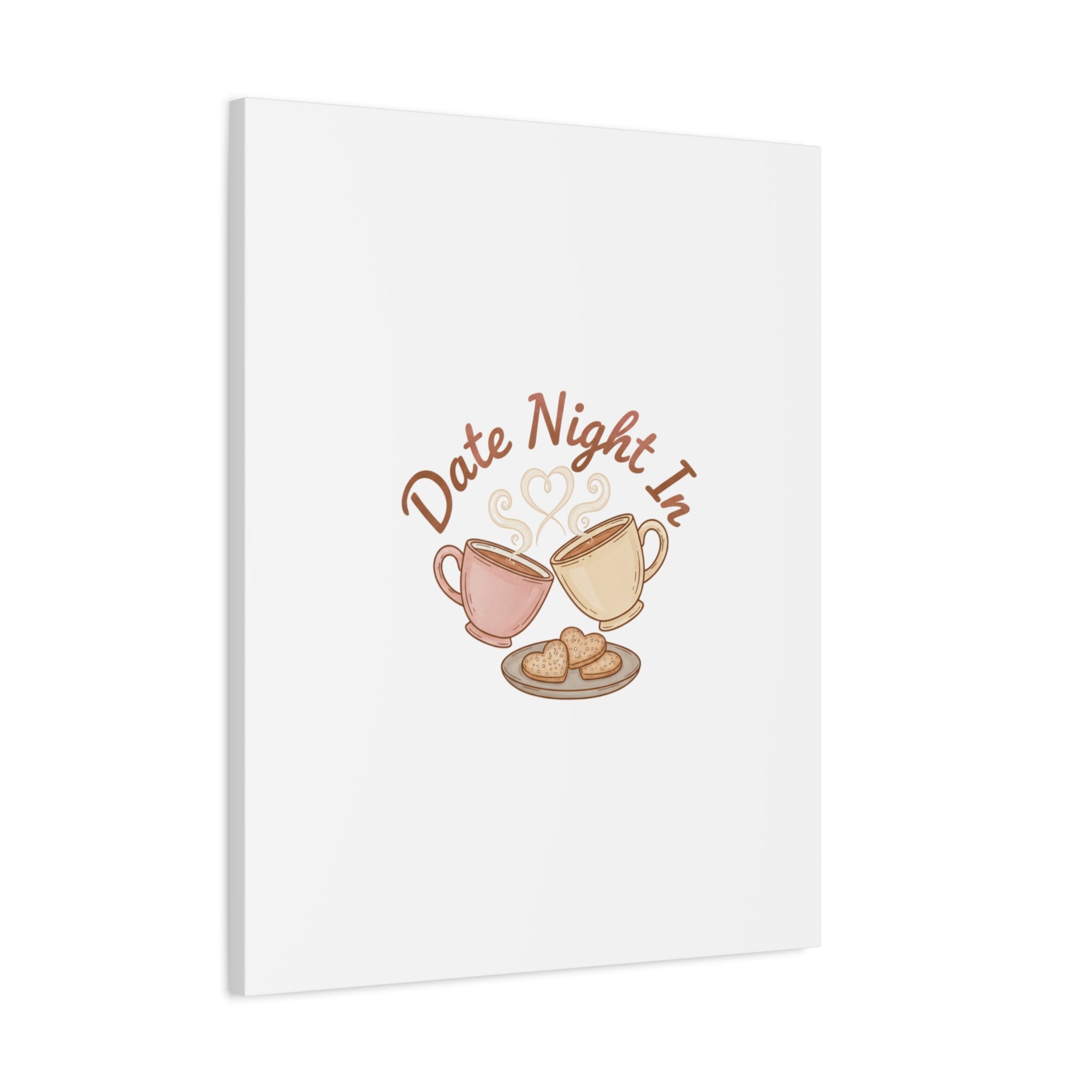Date Night In Canvas, cozy couple, candlelit snuggle wall art