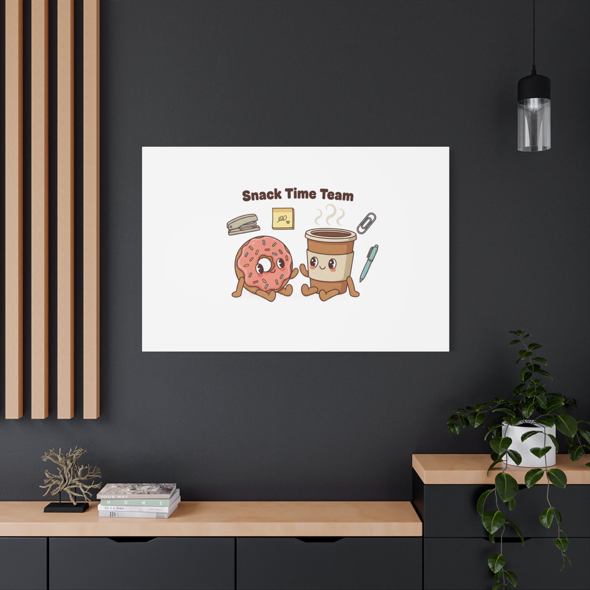 Snack Time Team Canvas | office humor, coffee fuel