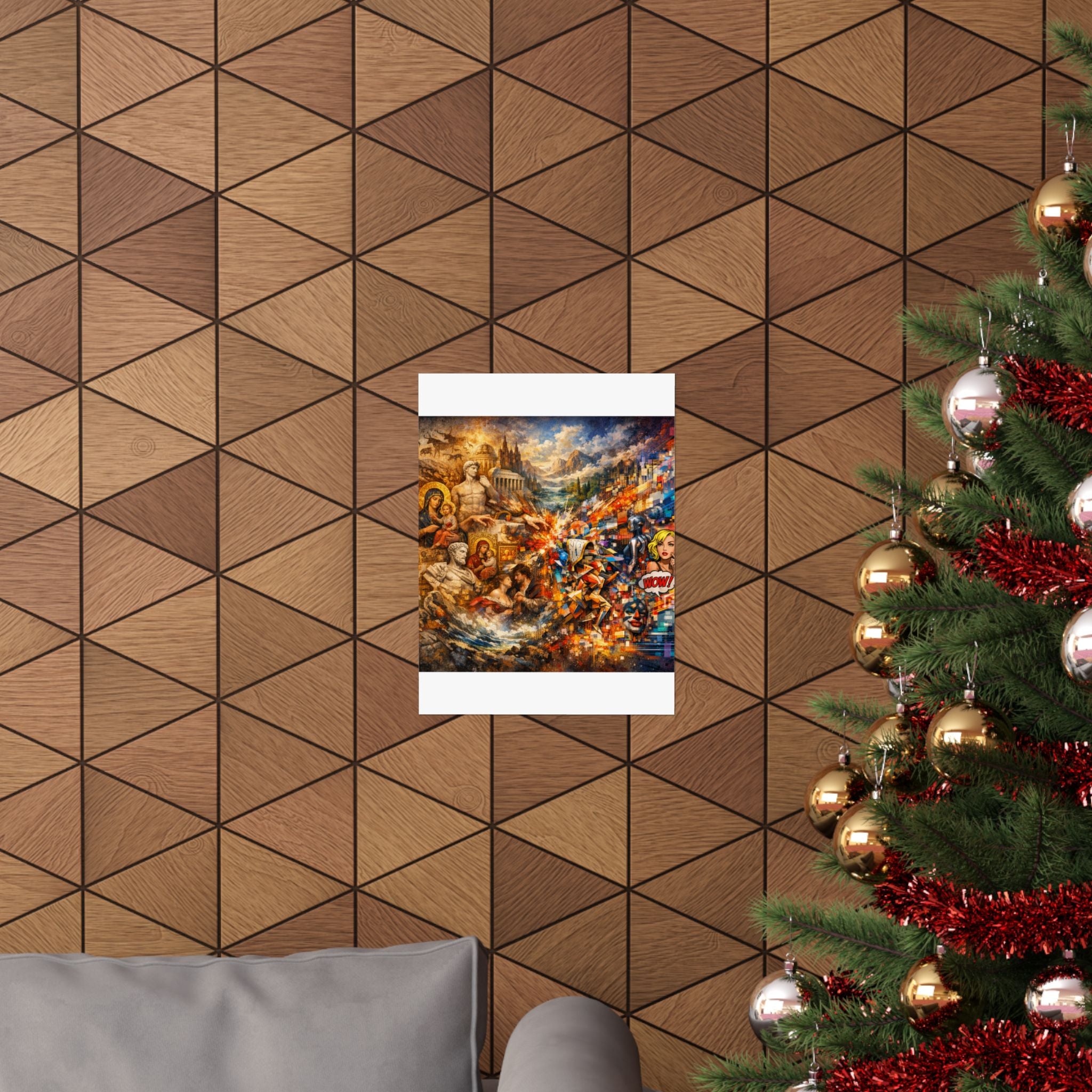 Collage Art Poster — Pop Culture & Classical Montage Matte Vertical Print