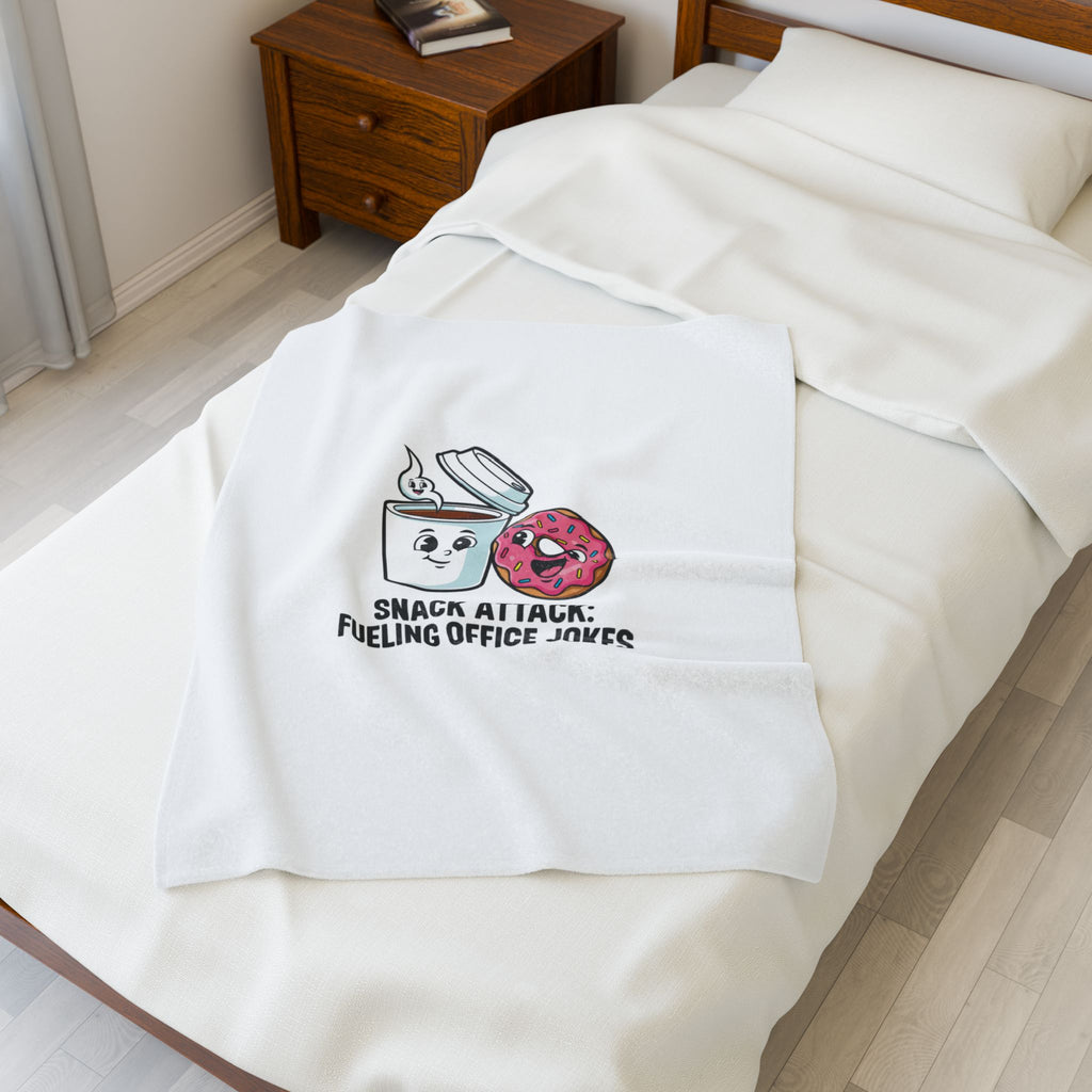 Snack Attack Coffee & Donut Blanket | office humor, meeting memes