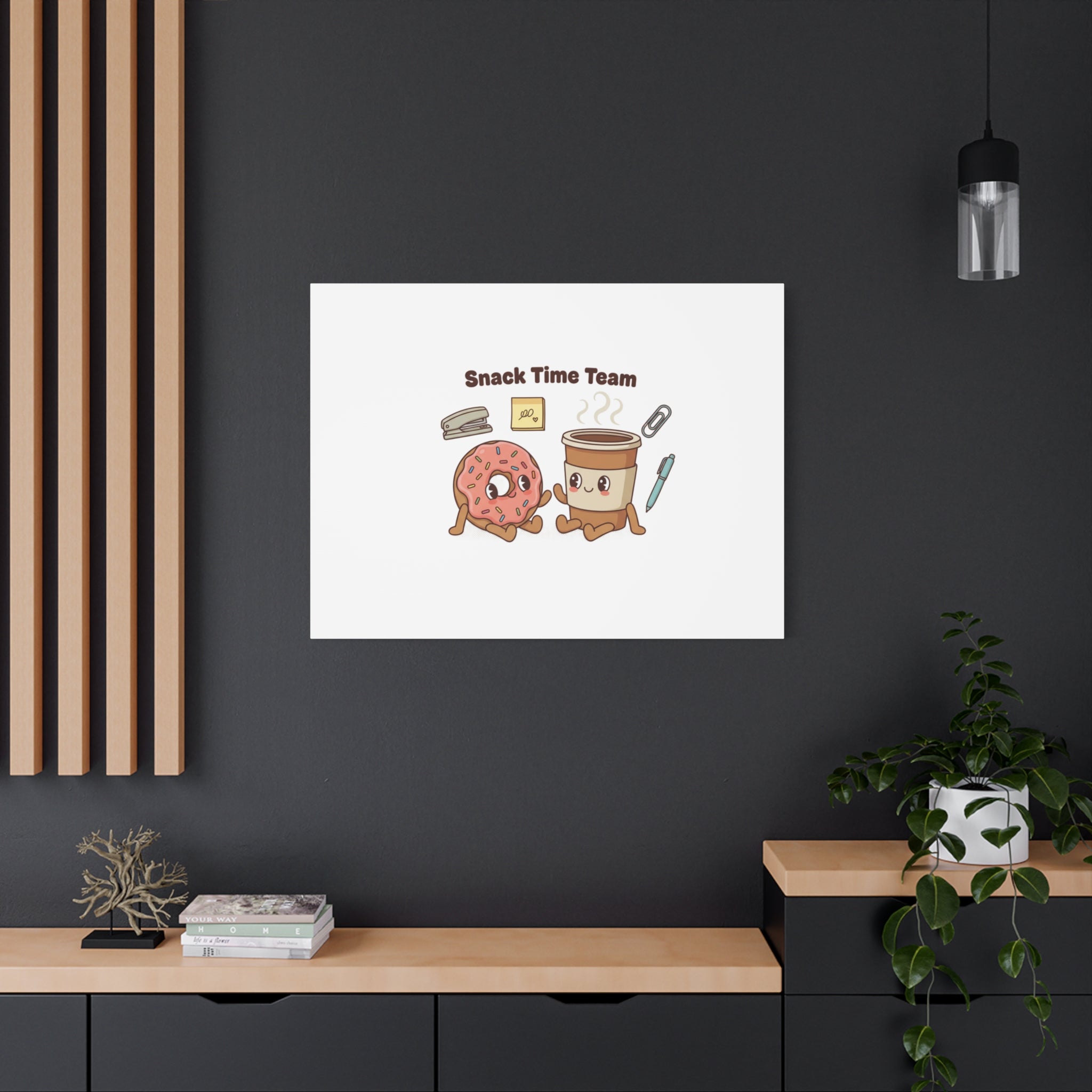 Snack Time Team Canvas | office humor, coffee fuel