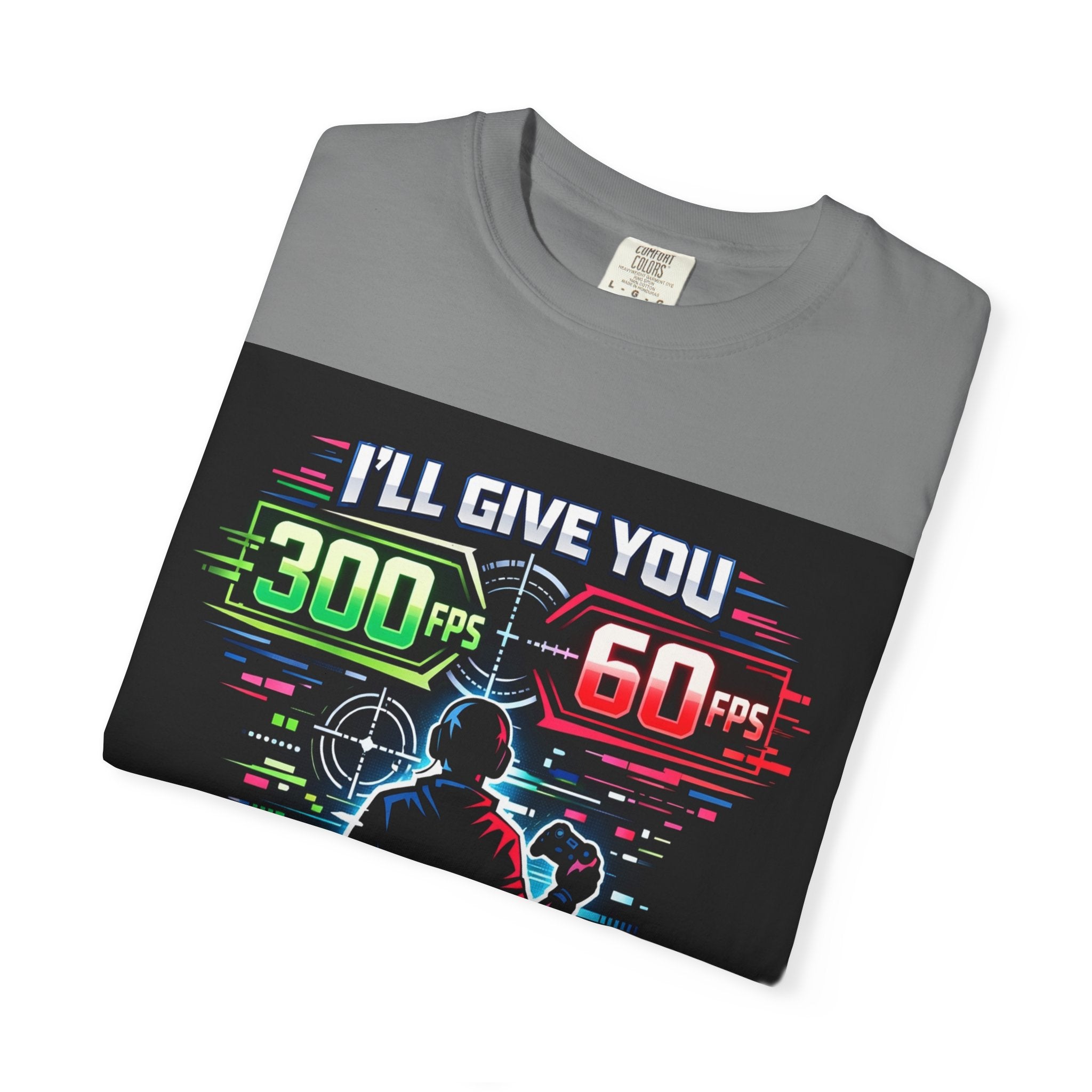 300 FPS Gaming Neon Silhouette