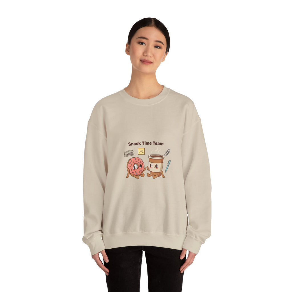 Snack Time Team Sweatshirt | office humor, coffee fuel