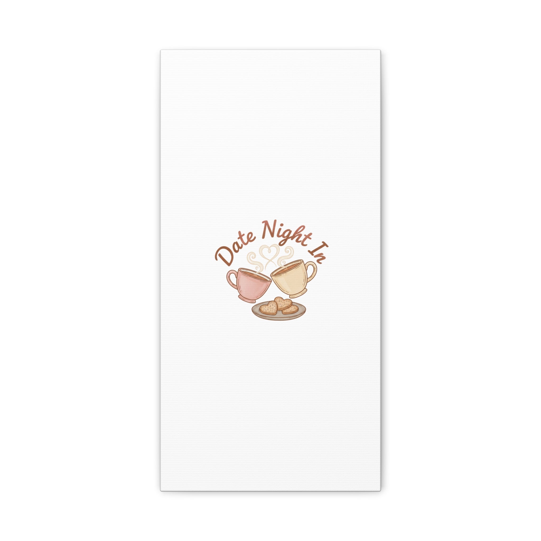 Date Night In Canvas, cozy couple, candlelit snuggle wall art