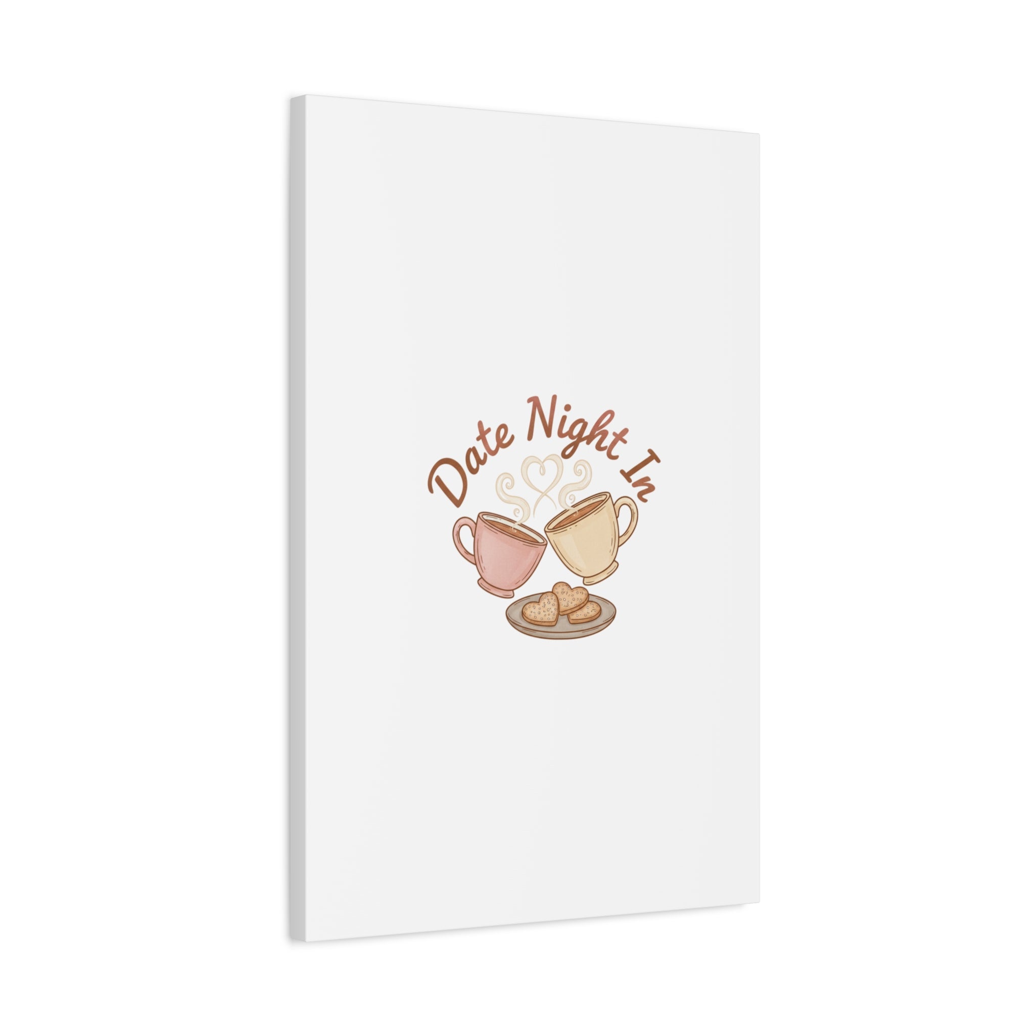 Date Night In Canvas, cozy couple, candlelit snuggle wall art