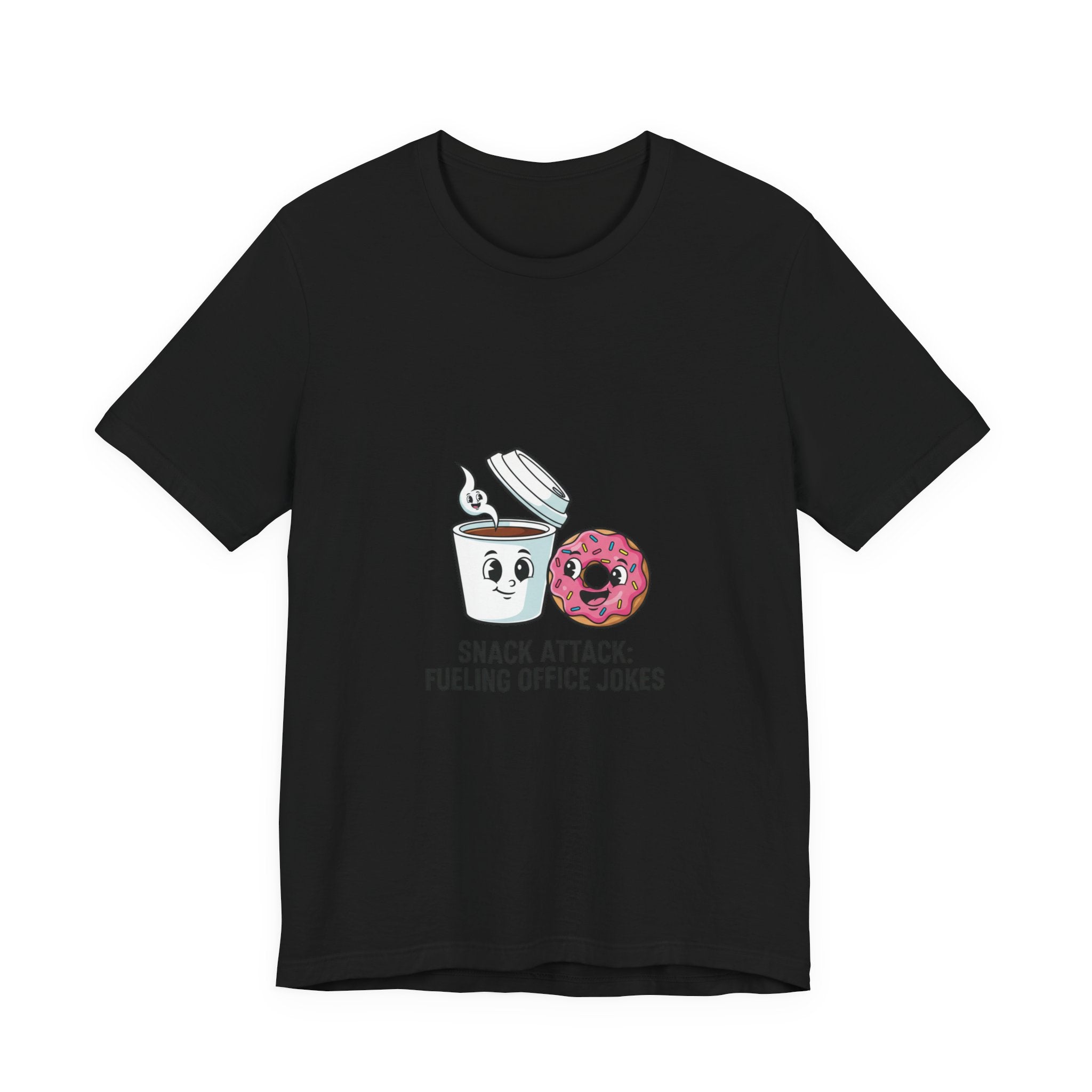 Snack Attack: Fueling Office Jokes Tee | office humor, coffee fuel