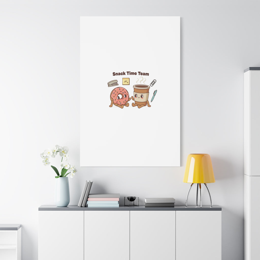 Snack Time Team Canvas | office humor, coffee fuel