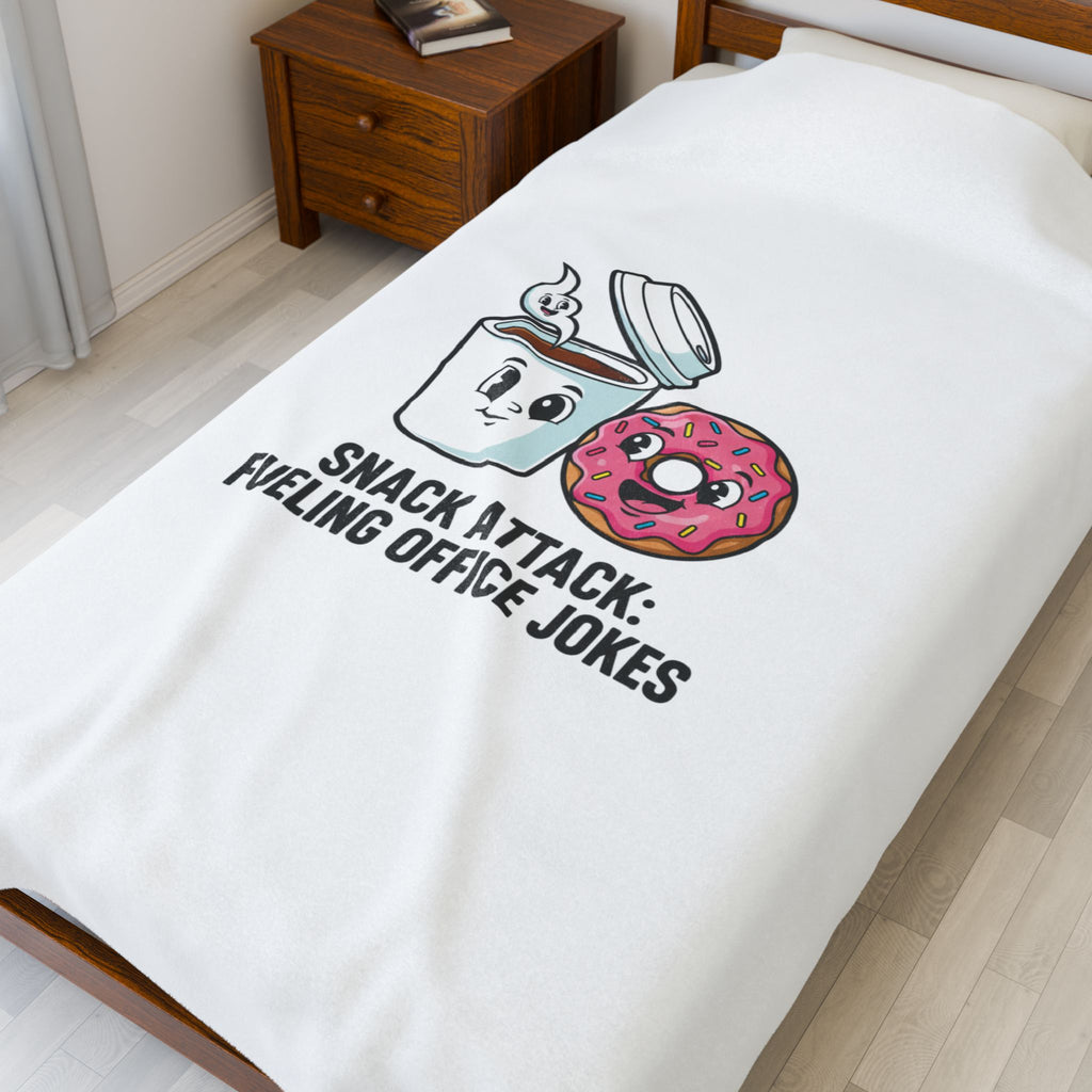 Snack Attack Coffee & Donut Blanket | office humor, meeting memes