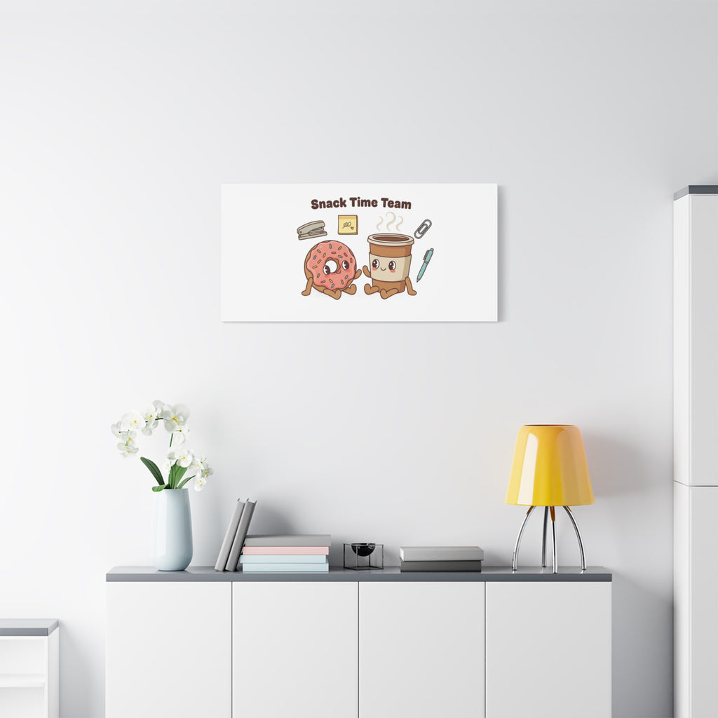 Snack Time Team Canvas | office humor, coffee fuel
