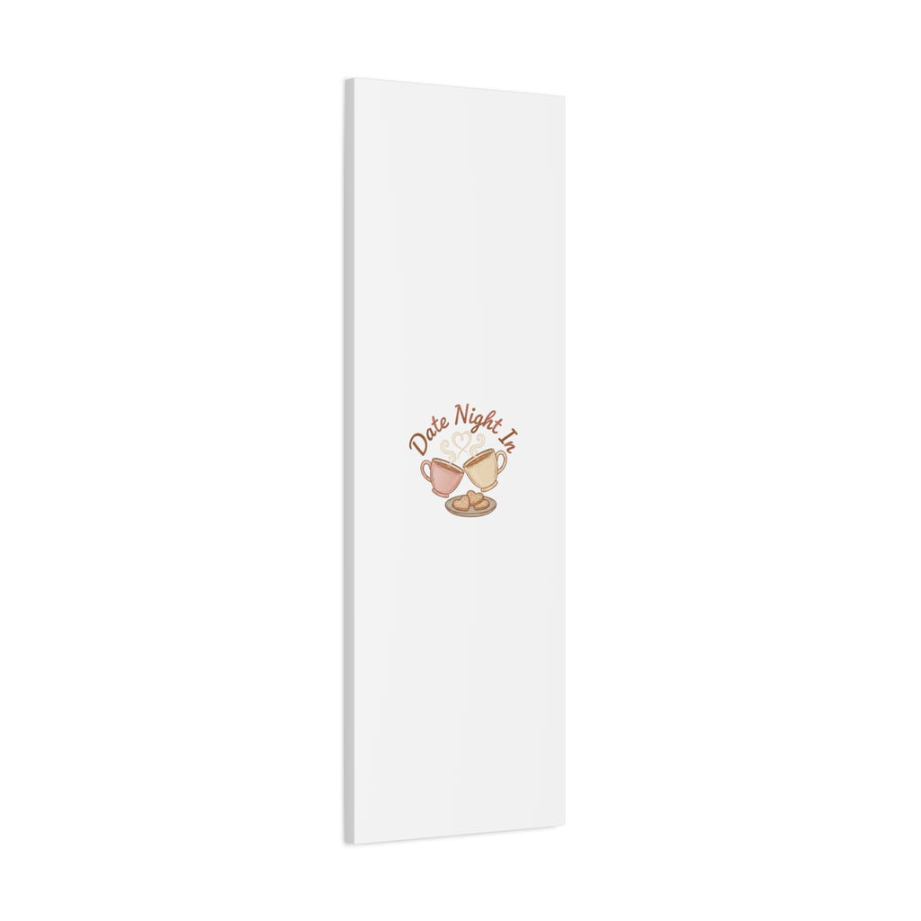Date Night In Canvas, cozy couple, candlelit snuggle wall art