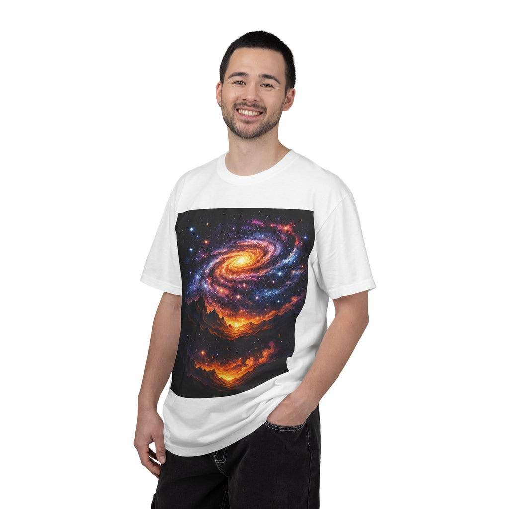 Spiral Galaxy Over Alien Mountains