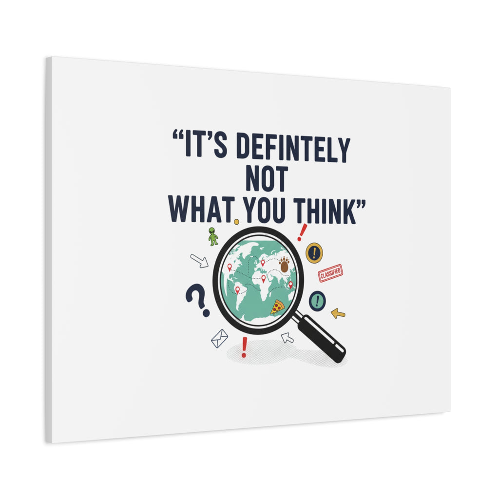“It’s Definitely Not What You Think” Canvas | funny conspiracy, joke theory