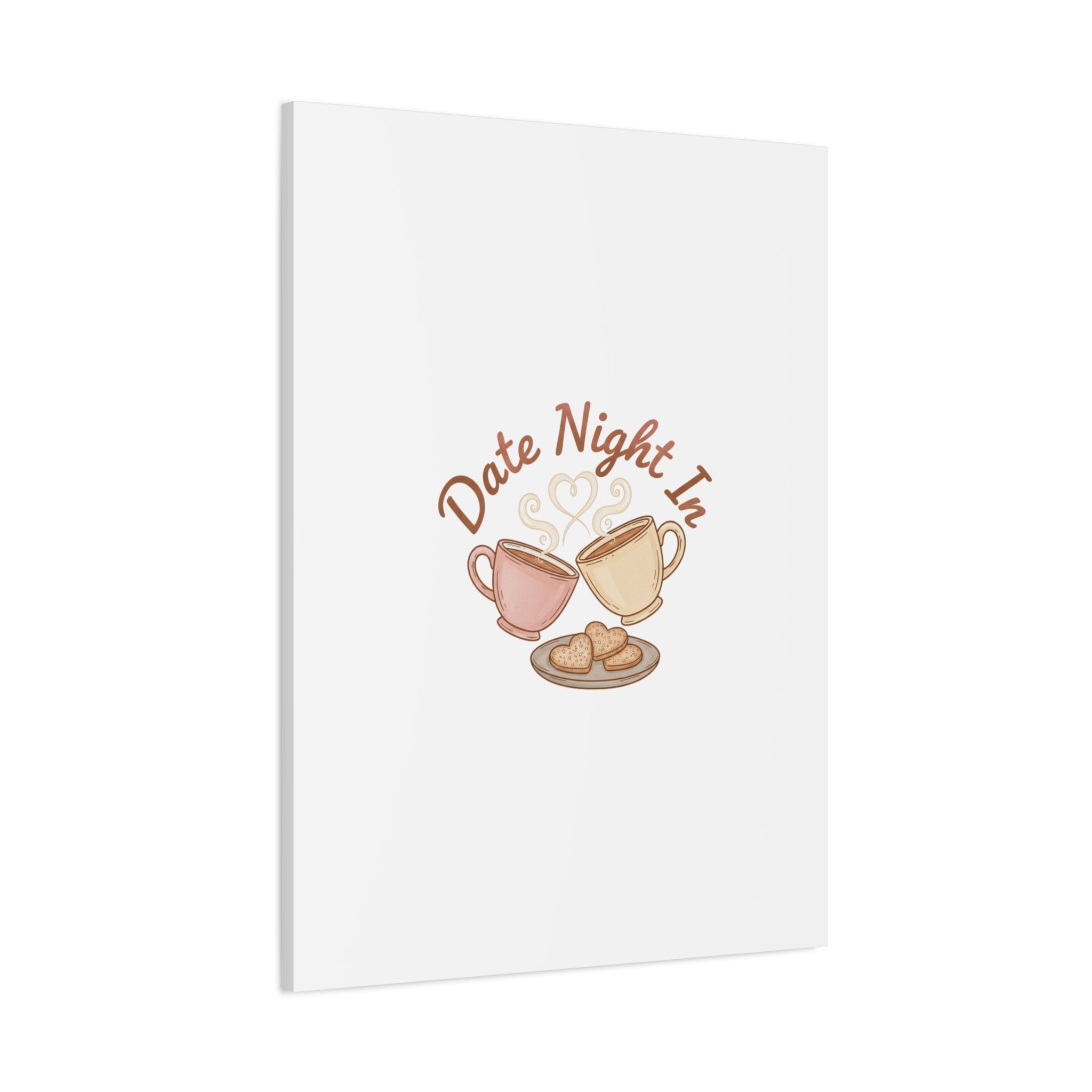 Date Night In Canvas, cozy couple, candlelit snuggle wall art