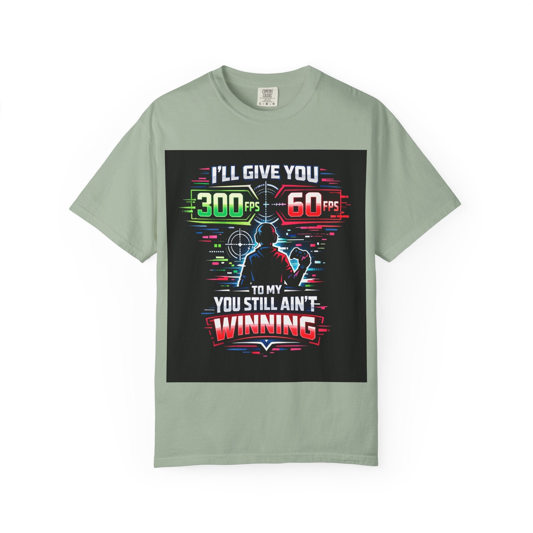 300 FPS Gaming Neon Silhouette