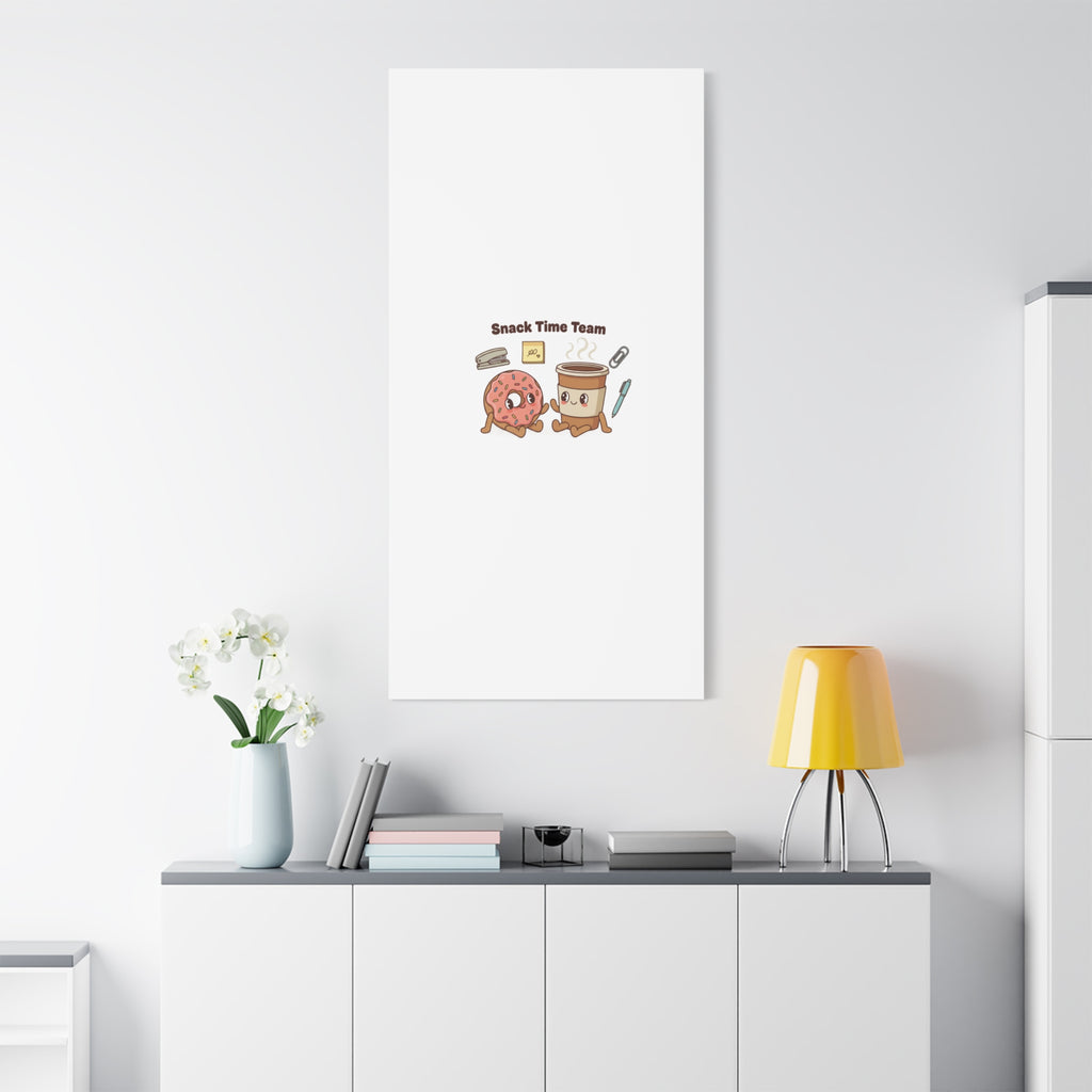 Snack Time Team Canvas | office humor, coffee fuel