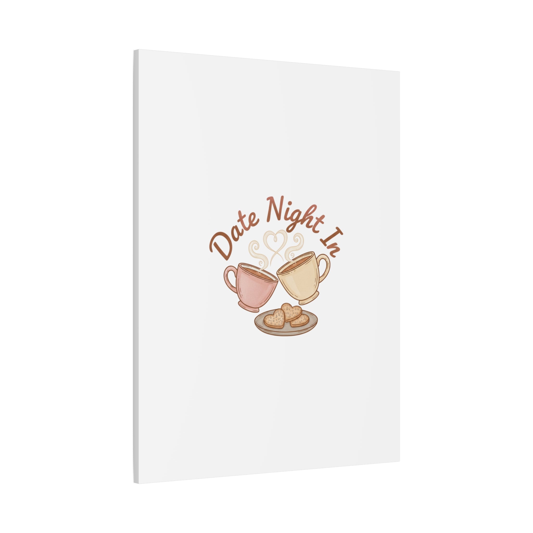 Date Night In Canvas, cozy couple, candlelit snuggle wall art