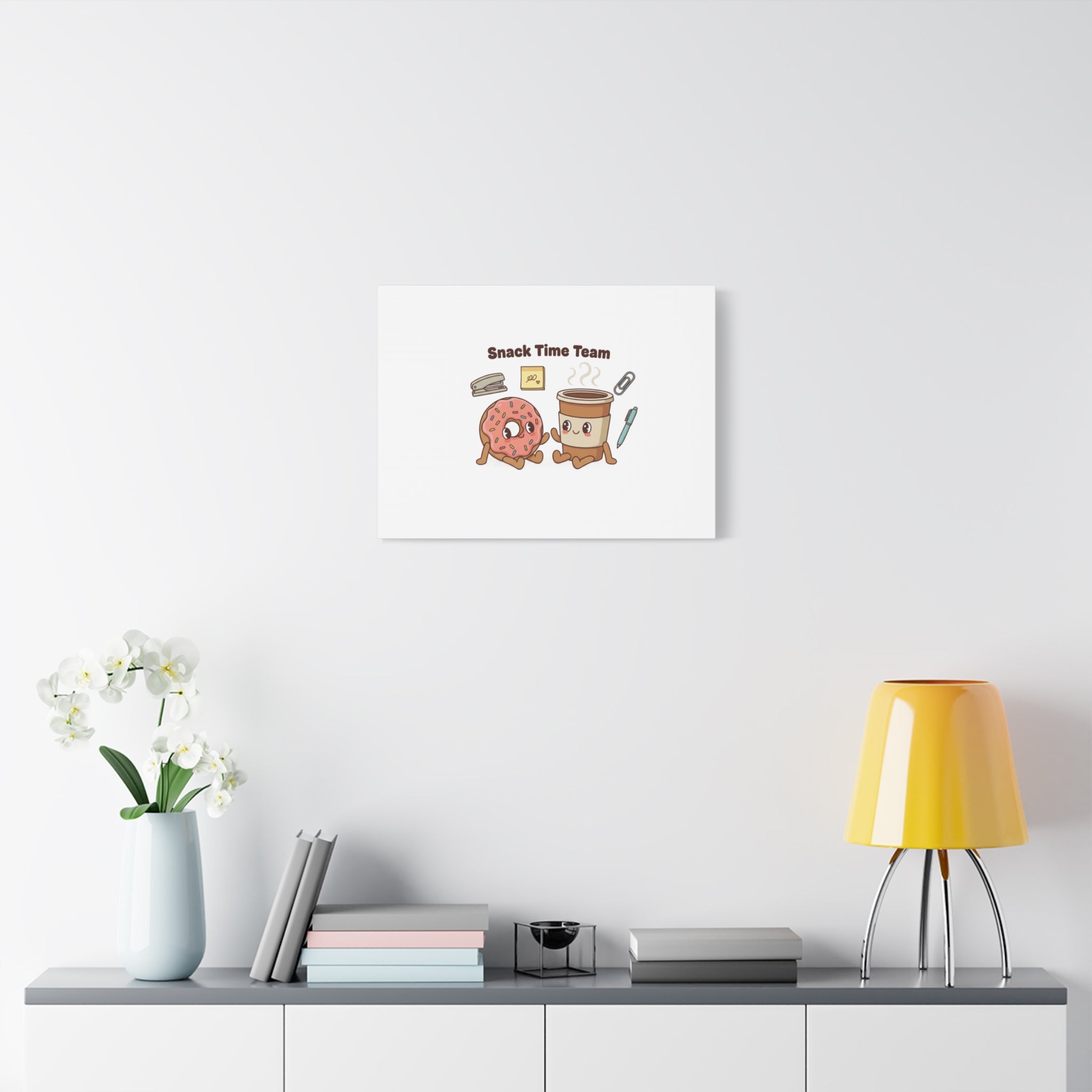 Snack Time Team Canvas | office humor, coffee fuel