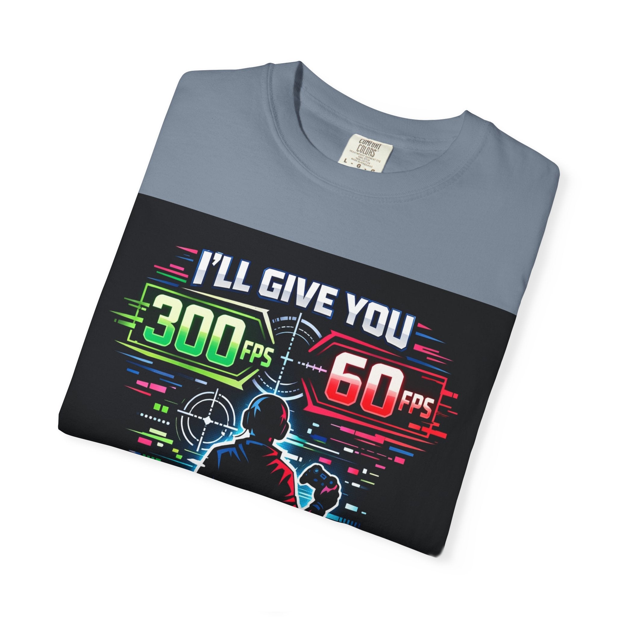 300 FPS Gaming Neon Silhouette