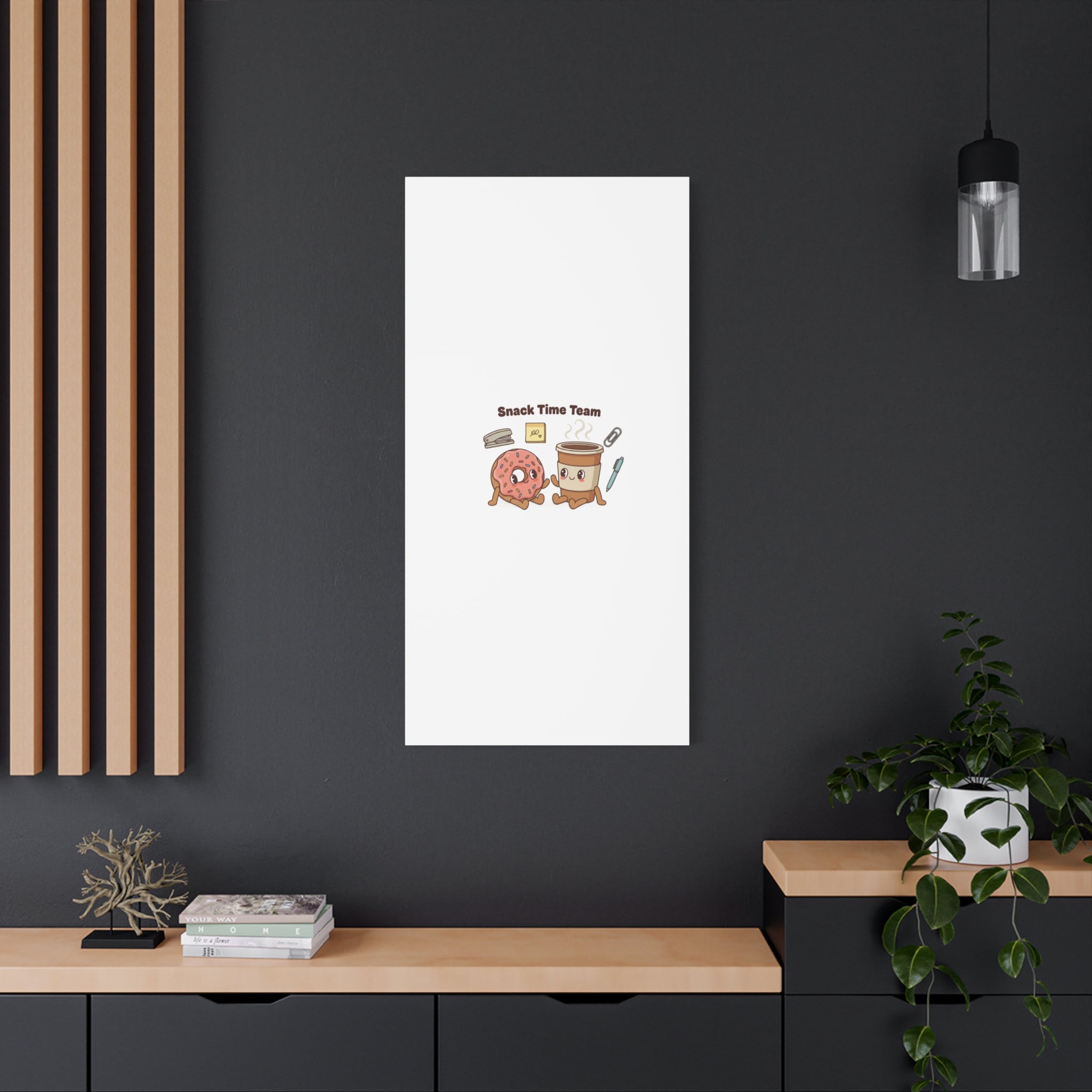 Snack Time Team Canvas | office humor, coffee fuel