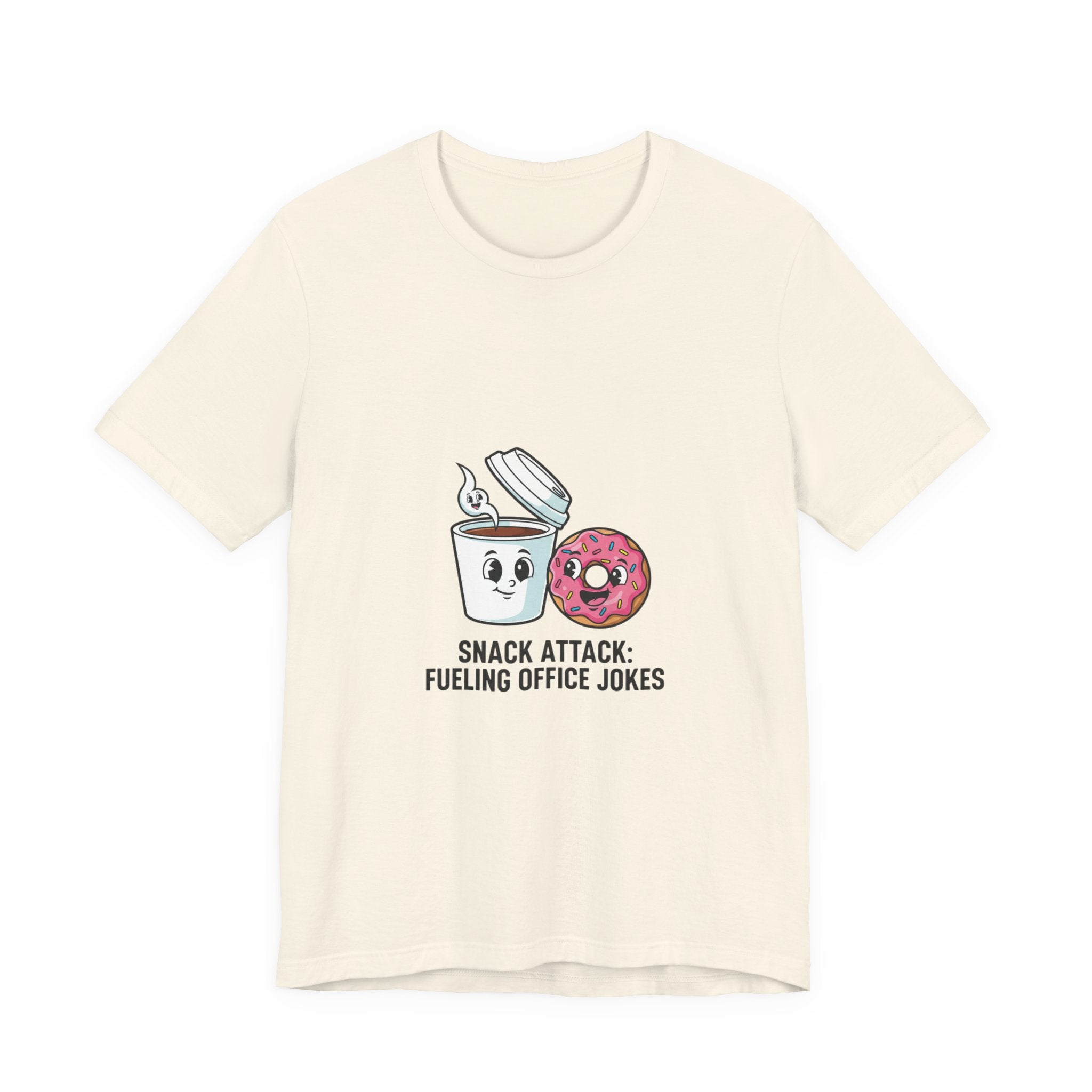 Snack Attack: Fueling Office Jokes Tee | office humor, coffee fuel