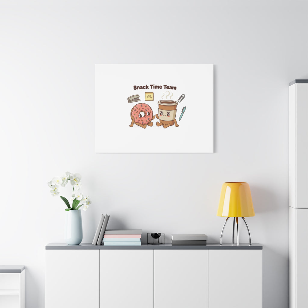Snack Time Team Canvas | office humor, coffee fuel
