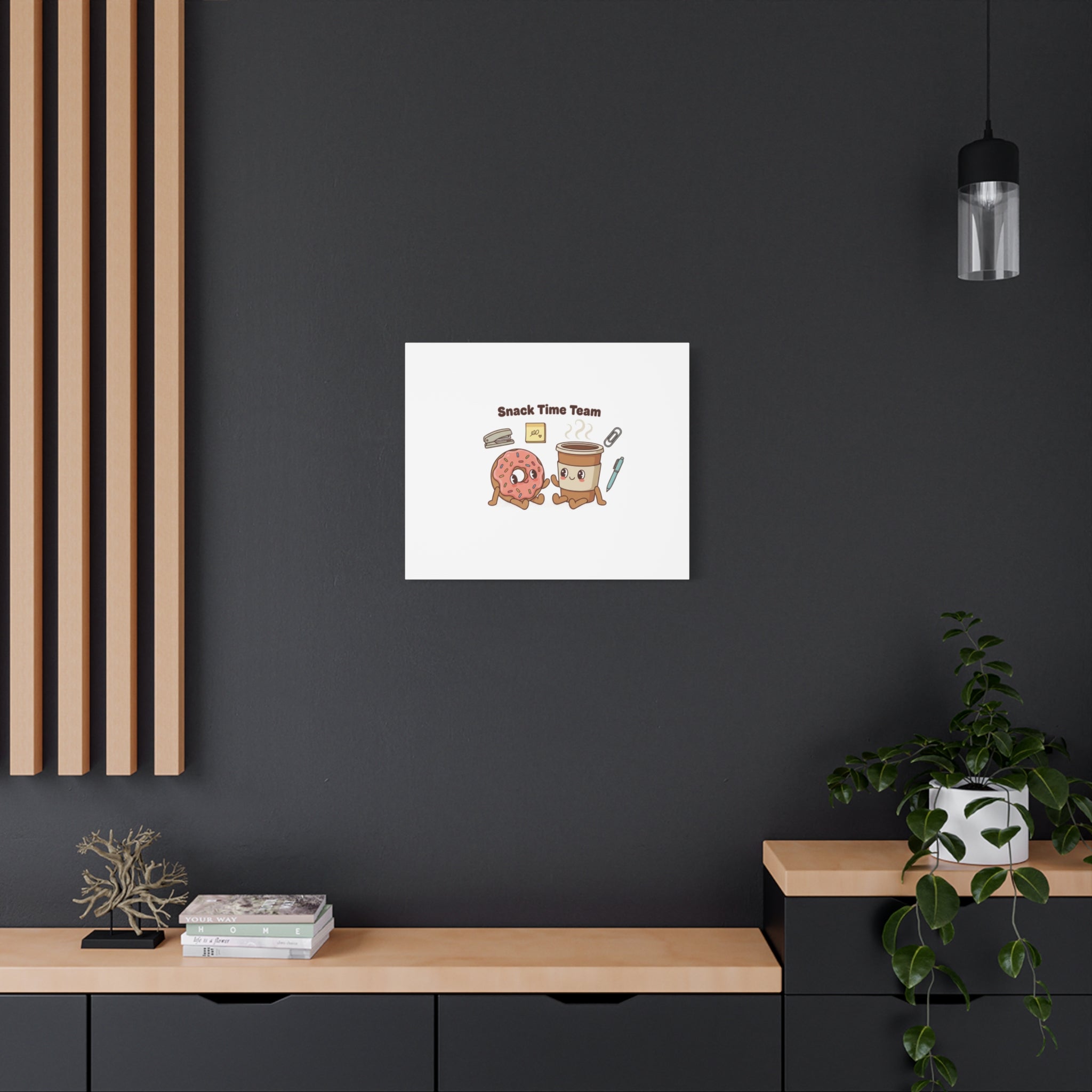 Snack Time Team Canvas | office humor, coffee fuel