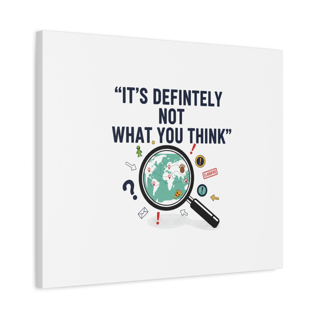 “It’s Definitely Not What You Think” Canvas | funny conspiracy, joke theory
