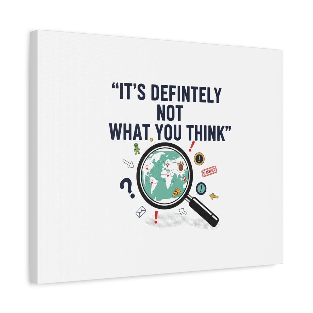 “It’s Definitely Not What You Think” Canvas | funny conspiracy, joke theory