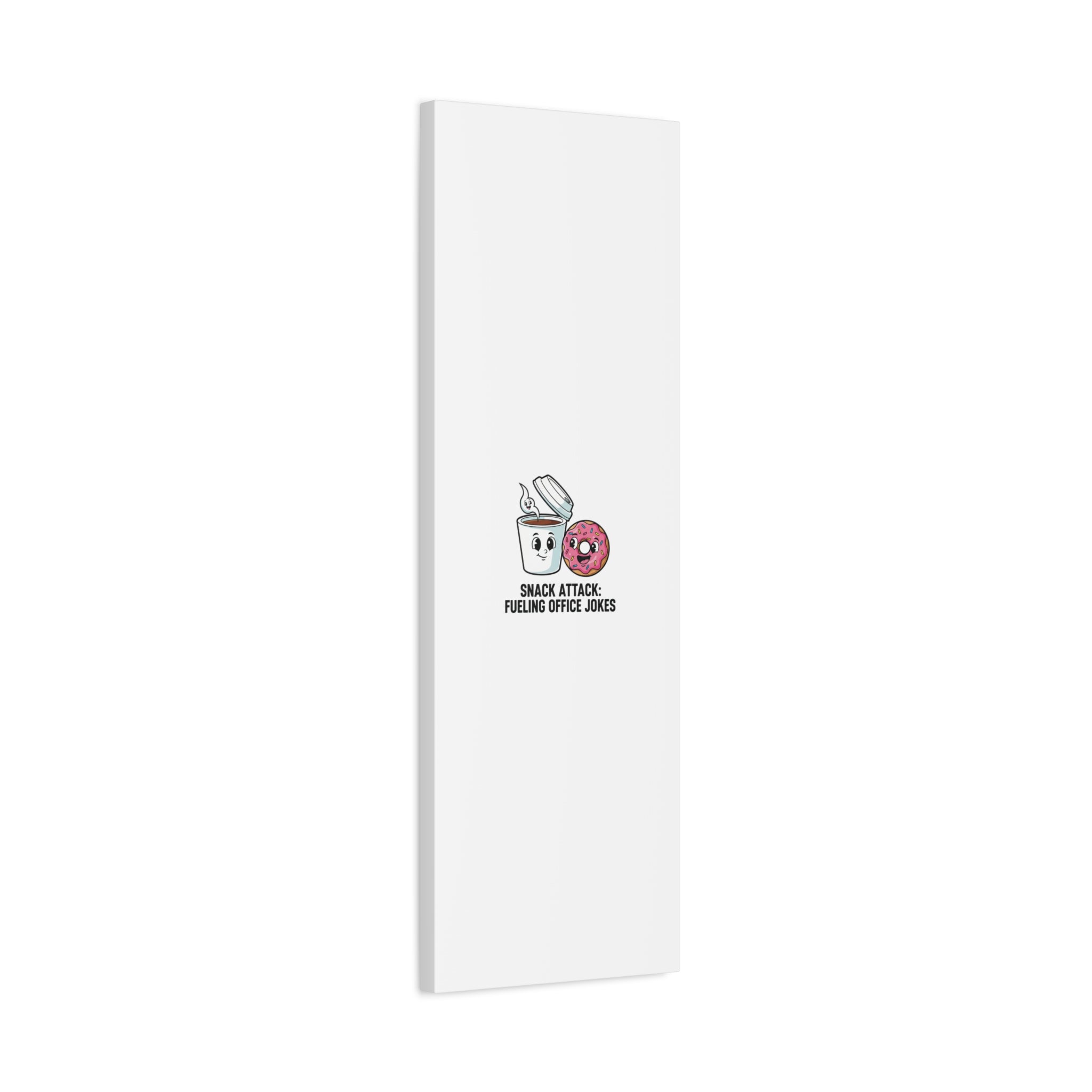 Snack Attack: Fueling Office Jokes Canvas | office humor, coffee fuel