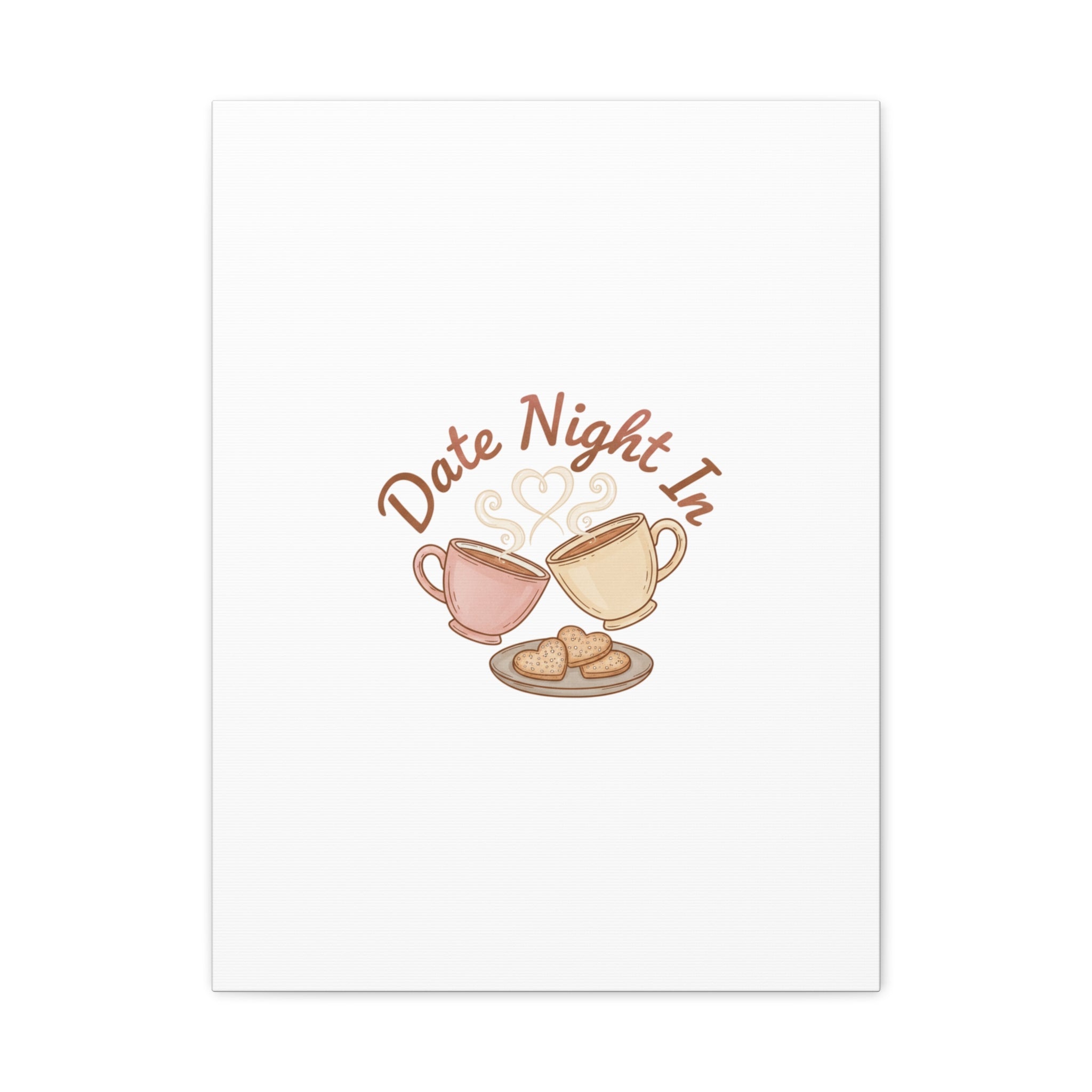 Date Night In Canvas, cozy couple, candlelit snuggle wall art