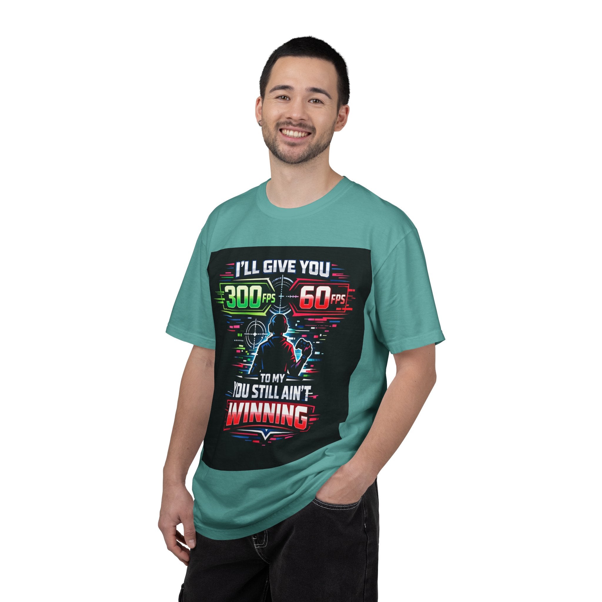 300 FPS Gaming Neon Silhouette