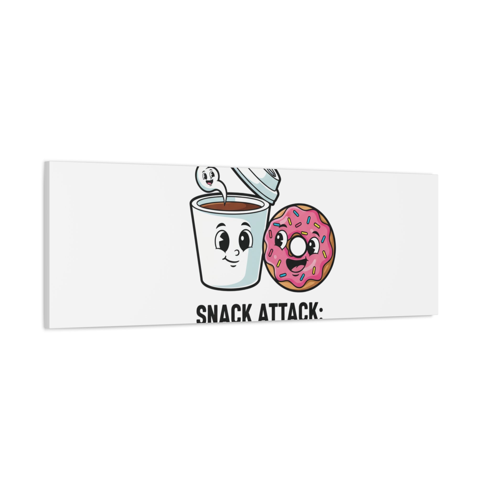 Snack Attack: Fueling Office Jokes Canvas | office humor, coffee fuel