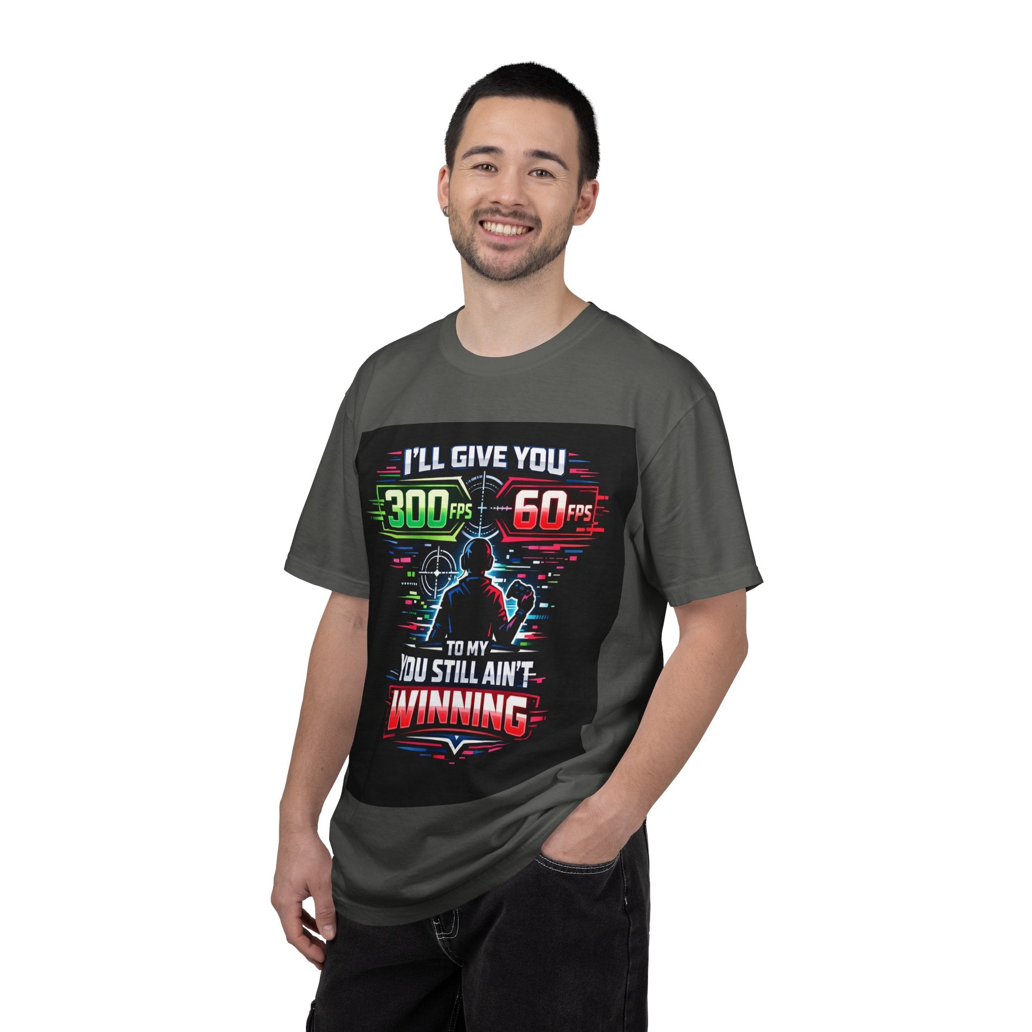 300 FPS Gaming Neon Silhouette