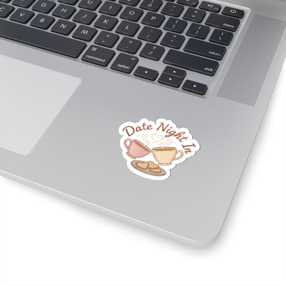 Date Night In Sticker | Cozy Couple, candlelit snuggle kiss-cut sticker