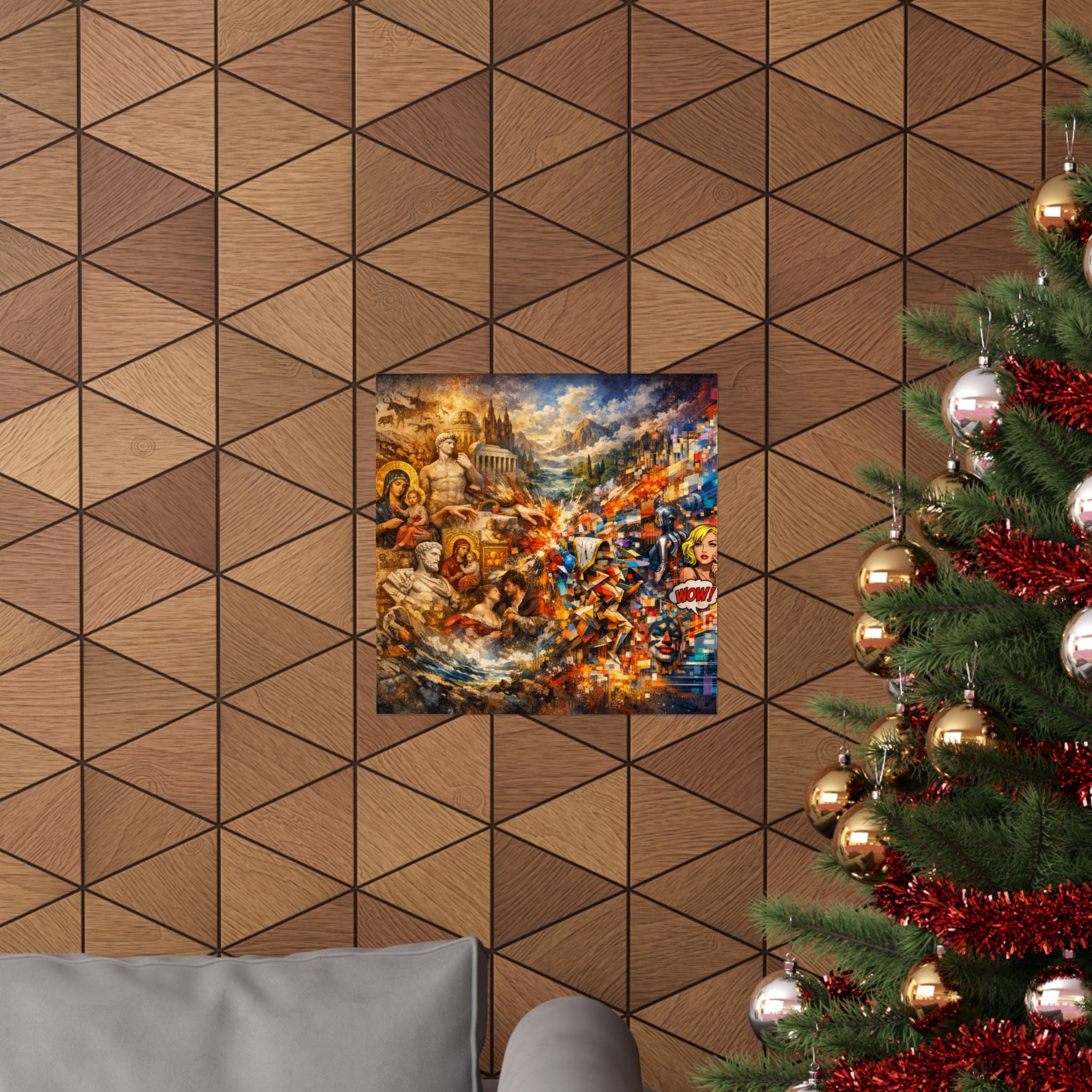 Collage Art Poster — Pop Culture & Classical Montage Matte Vertical Print