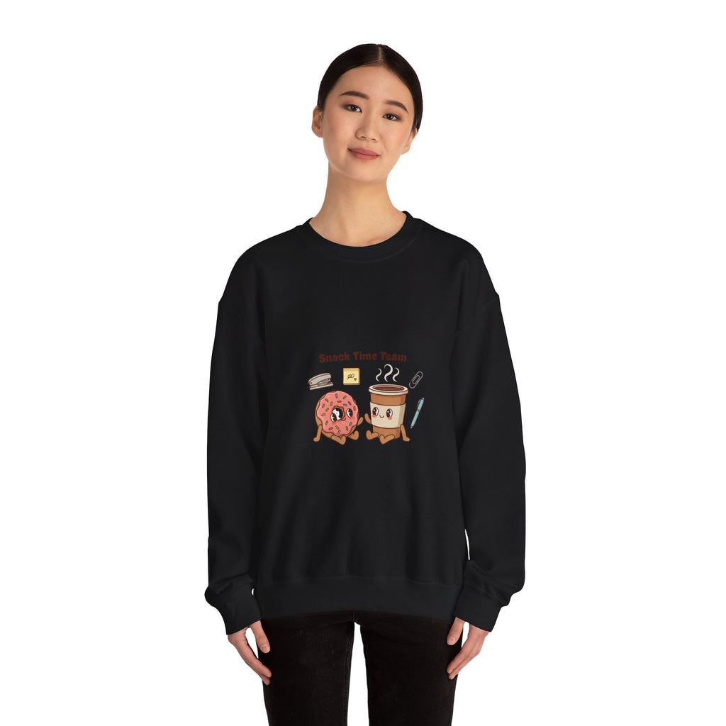 Snack Time Team Sweatshirt | office humor, coffee fuel