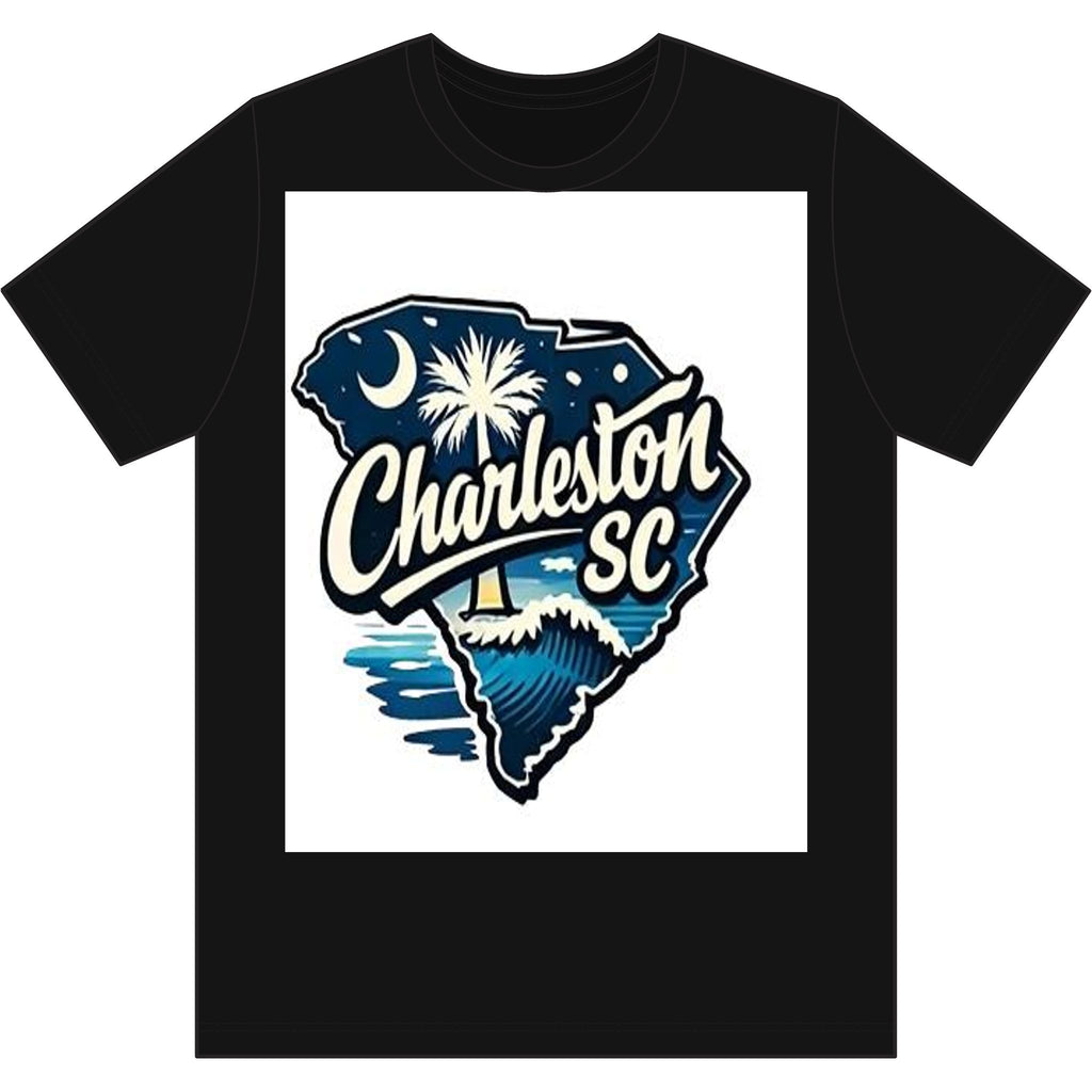 Charleston SC Vintage State Outline Logo