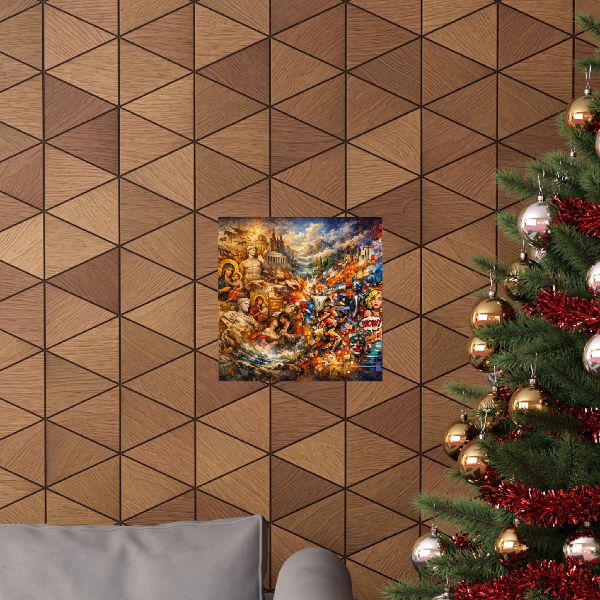 Collage Art Poster — Pop Culture & Classical Montage Matte Vertical Print