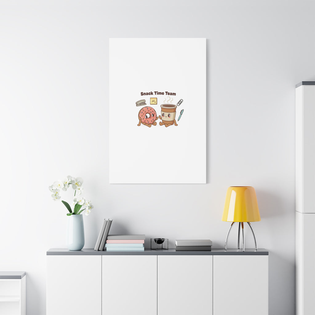 Snack Time Team Canvas | office humor, coffee fuel