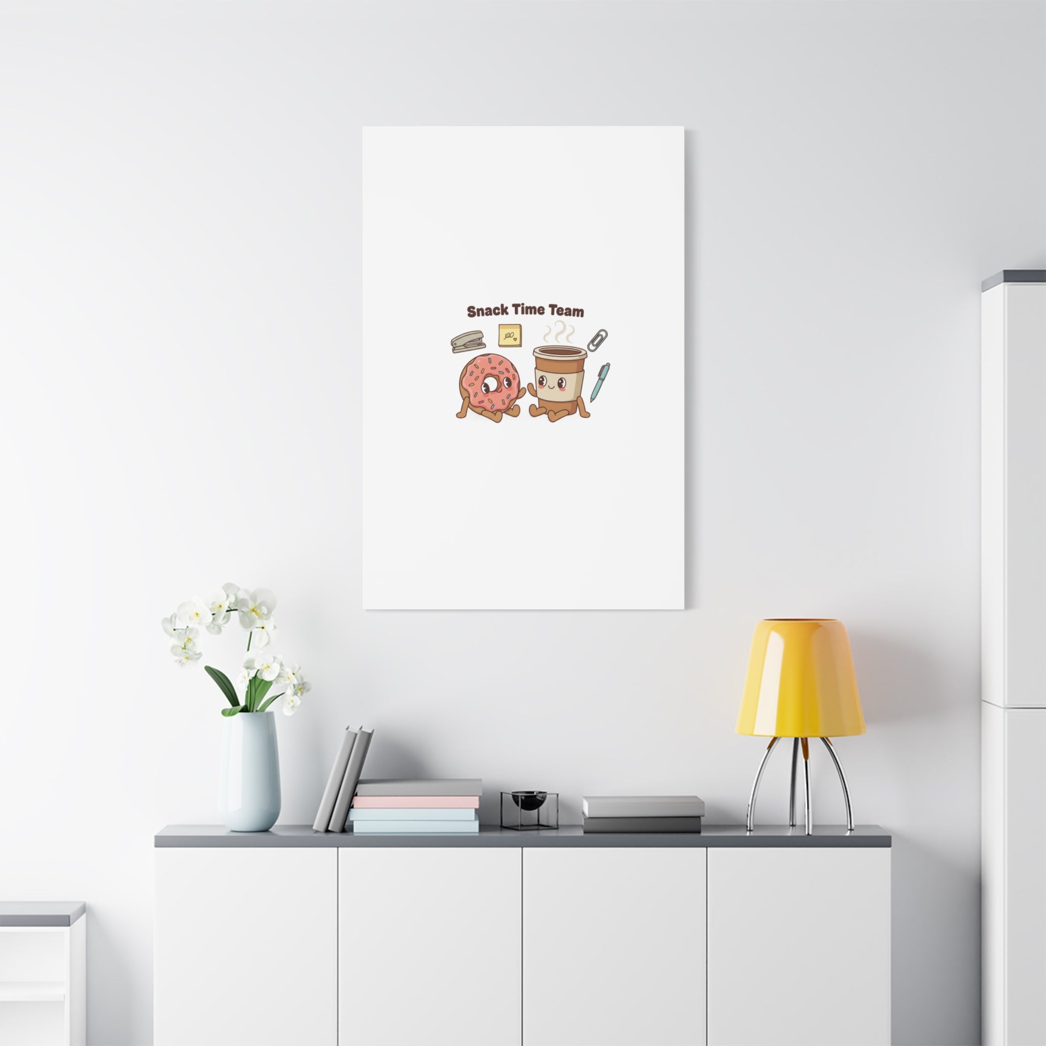 Snack Time Team Canvas | office humor, coffee fuel