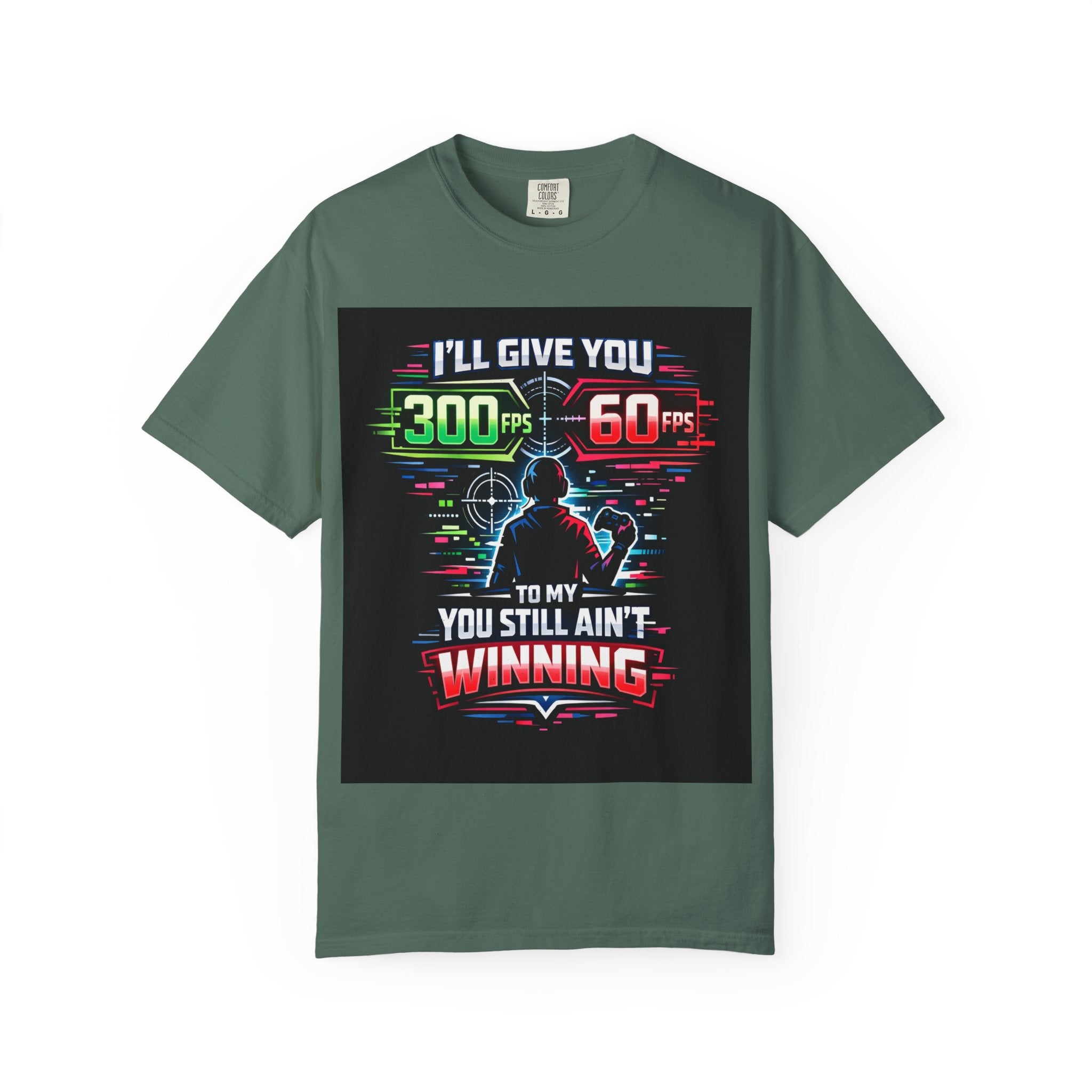 300 FPS Gaming Neon Silhouette