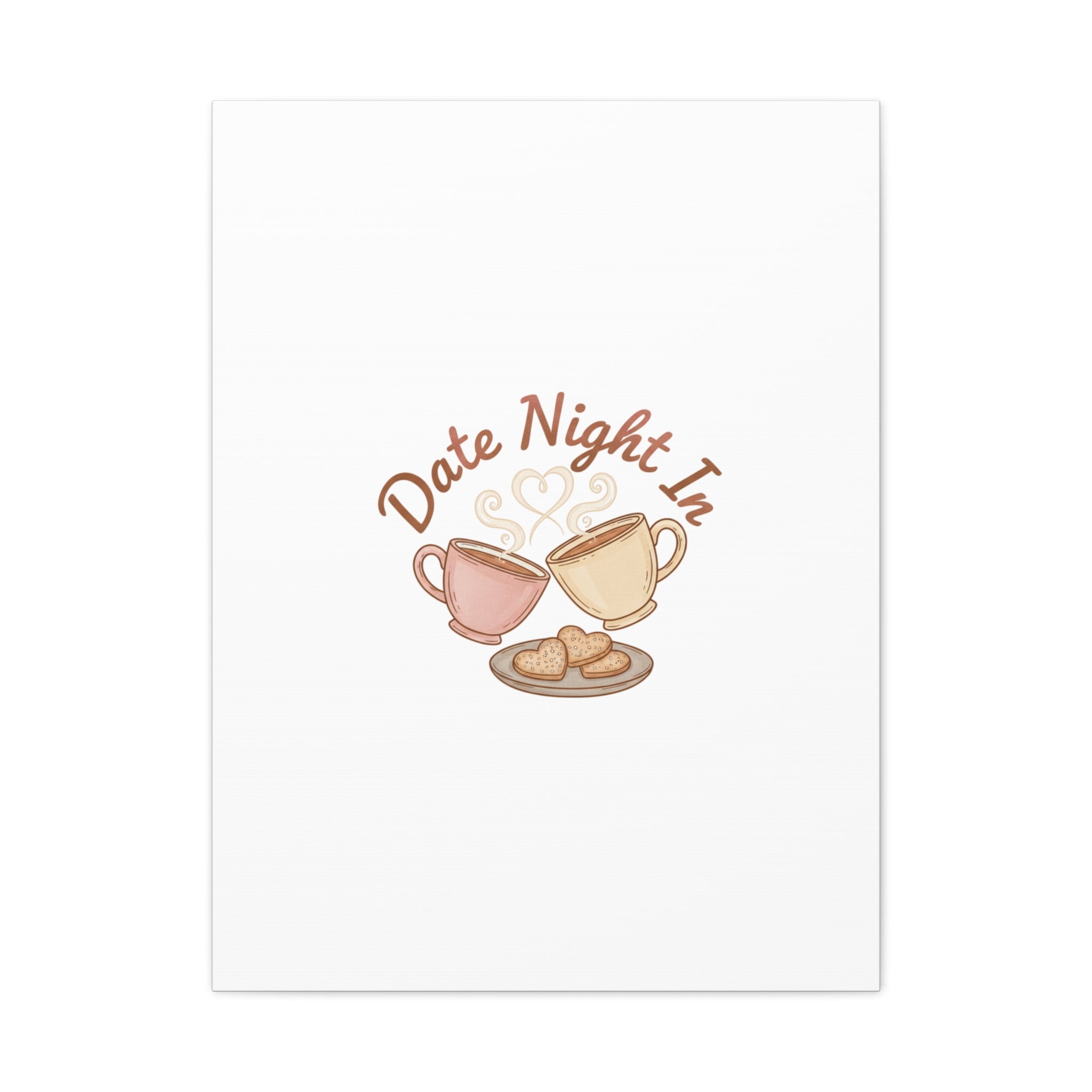 Date Night In Canvas, cozy couple, candlelit snuggle wall art