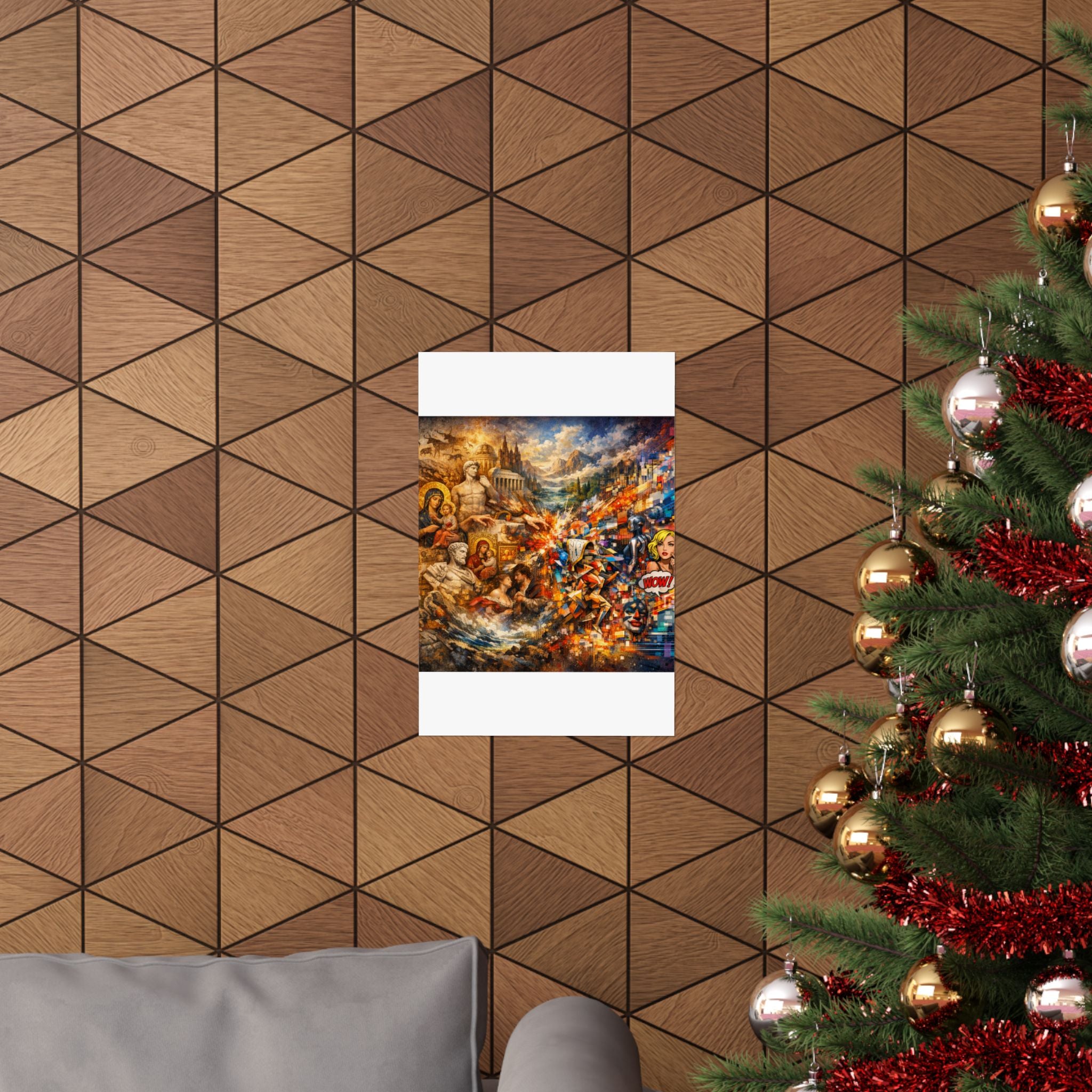 Collage Art Poster — Pop Culture & Classical Montage Matte Vertical Print