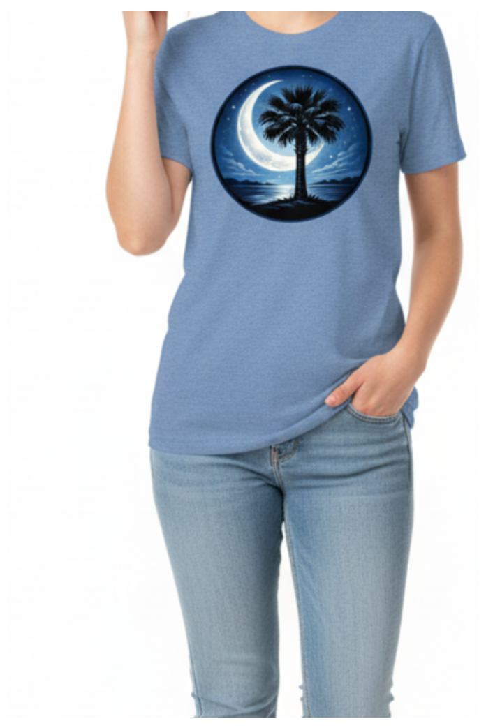 Carolina Palmetto Moon T-Shirt Mockup