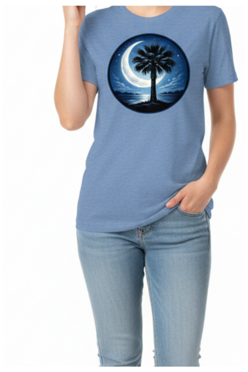 Carolina Palmetto Moon T-Shirt Mockup